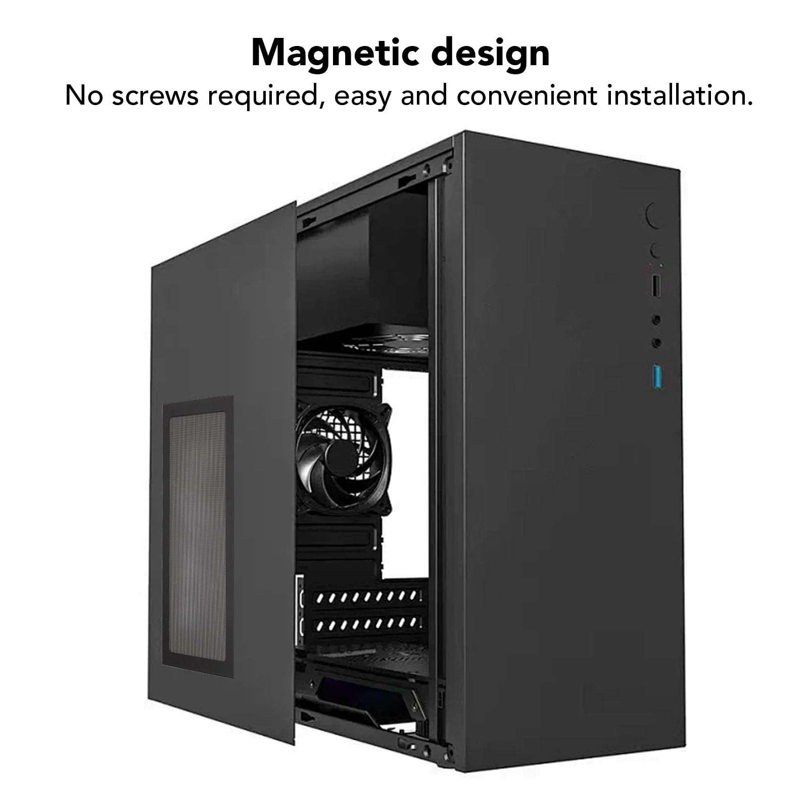 140x280mm DIY PC Case Dust Mesh Filter, 2 Pack PVC Mesh Filter Cover with Magnetic Strip, Computer Cooler Fan Dust Filter Cover for PC Case Power Supply, Fan Vent (Black) 5