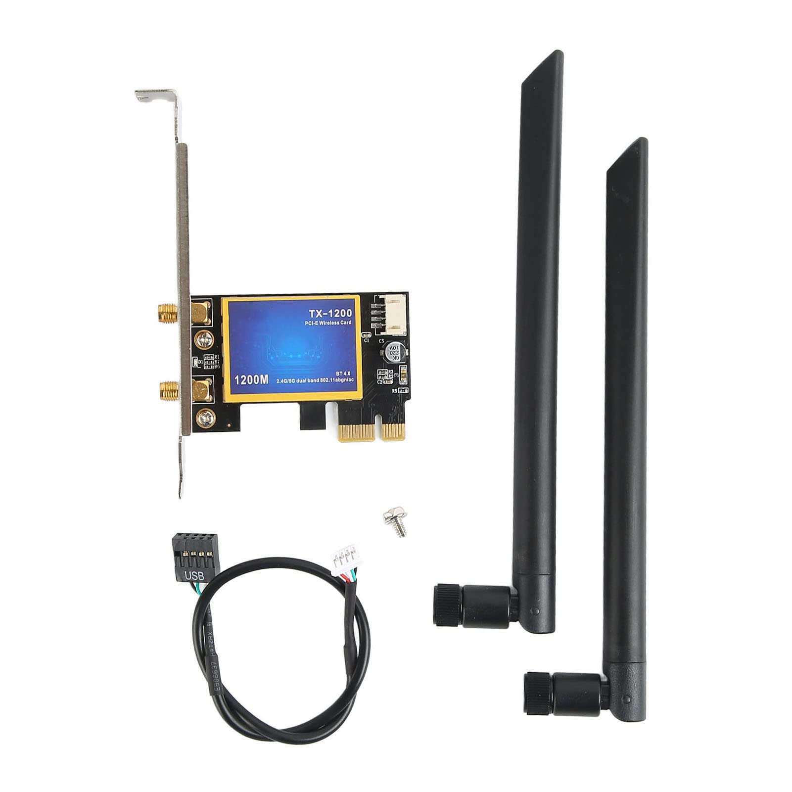 PCIE WiFi Card, Dual Band Wireless PCI Express Adapter, 1200Mbps Bluetooth 4.0 PCIE WiFi Card, Desktop Wireless Network Adapter Supports Windows 7 8 10 6