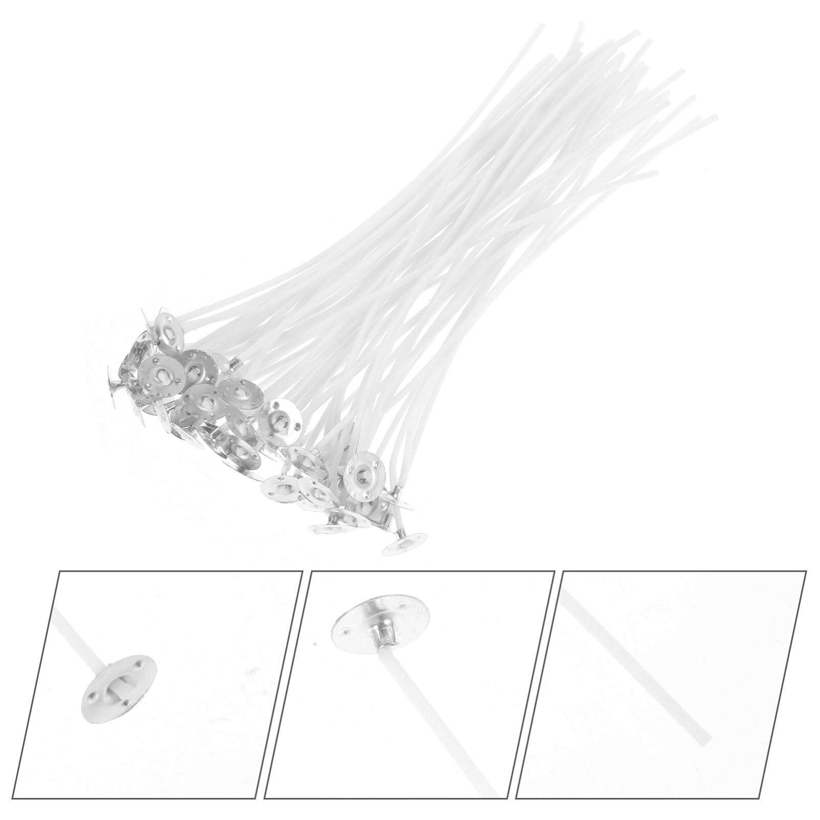 LALAFINA 50pcs Cotton Candle Wick DIY Candle Making Wicks Scented Candle Cotton Wicks Replacement Tealight Making Supplies for Candle Making,Candle DIY 3