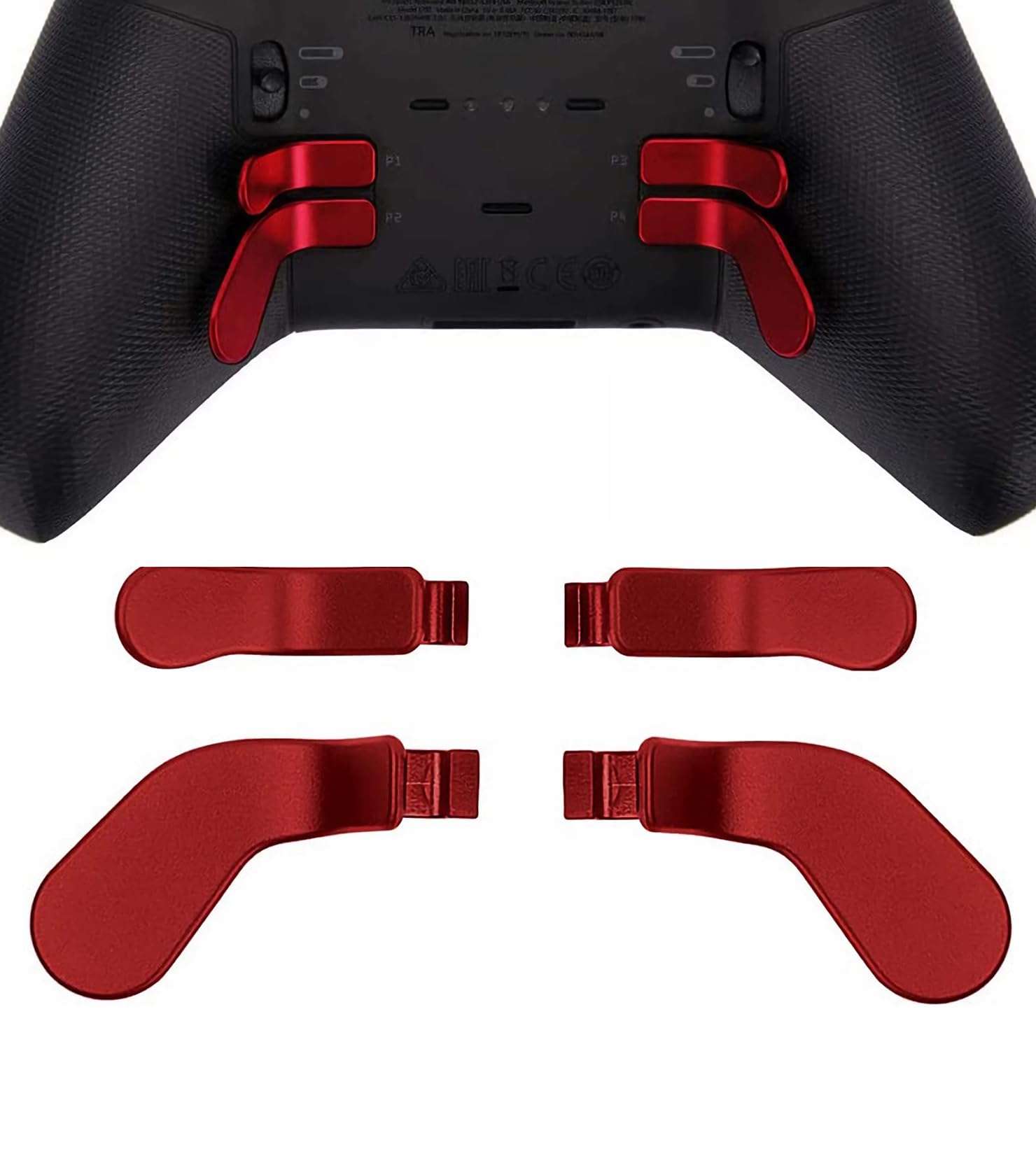 Ceozon Replacement Back Paddles 6 pcs Metal Stainless Steel Trigger Locks D Pads Direction Keys for Xbox One Elite Controller Series 2 Xbox One Elite Accessories (Red) 3