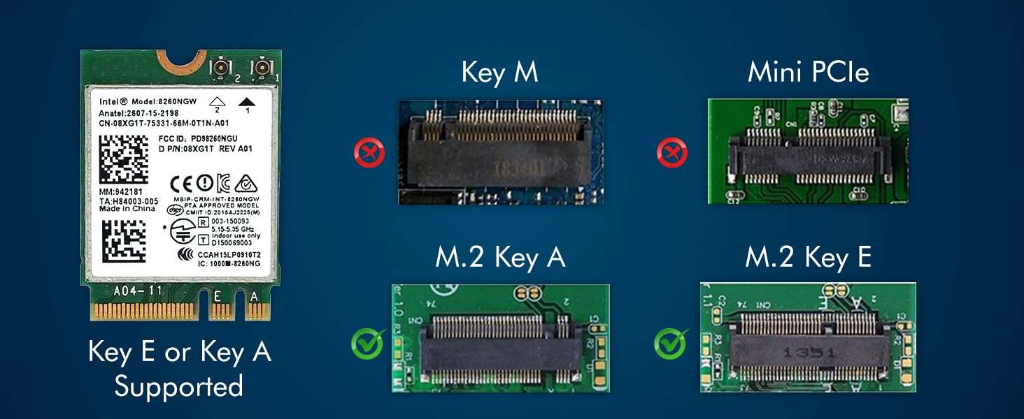 HighZer0 Electronics Wireless-AC 8260 Legacy Wi-Fi Adapter | 867Mbps WiFi with Bluetooth 4.2 | 2.4GHz & 5GHz Network Card | Supports Intel AMD Linux & Windows | 8260NGW Wireless Adapter 4