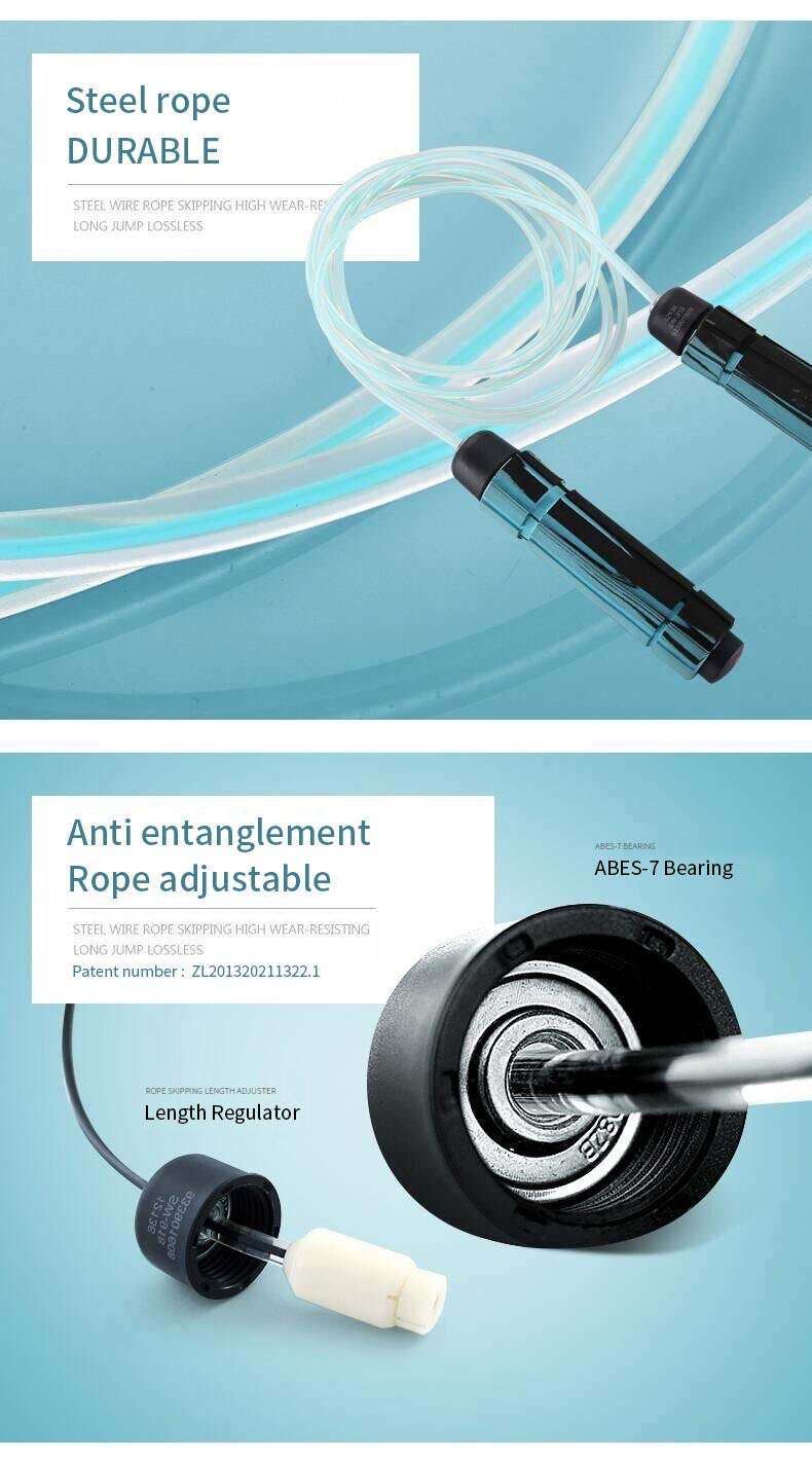 Ropeless Jump Rope and Exercise Resistance Band Set, At Home Workout Gym Equipment for Men and Women, Smooth Cordless Skipping Rope, Durable Elastic Stretch Band, Portable Travel Training Kit 3