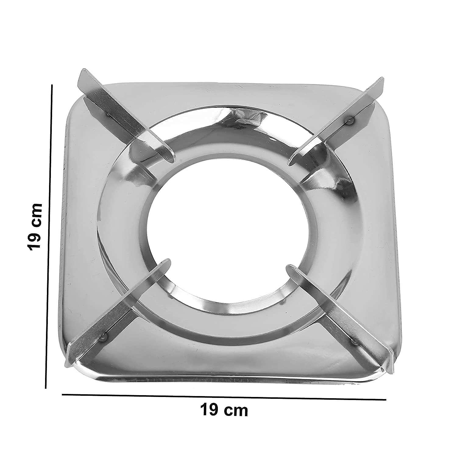Lakshmi Stainless Steel Square Pan Support/Gas Stove Stand, Silver (Pack of 2) 4