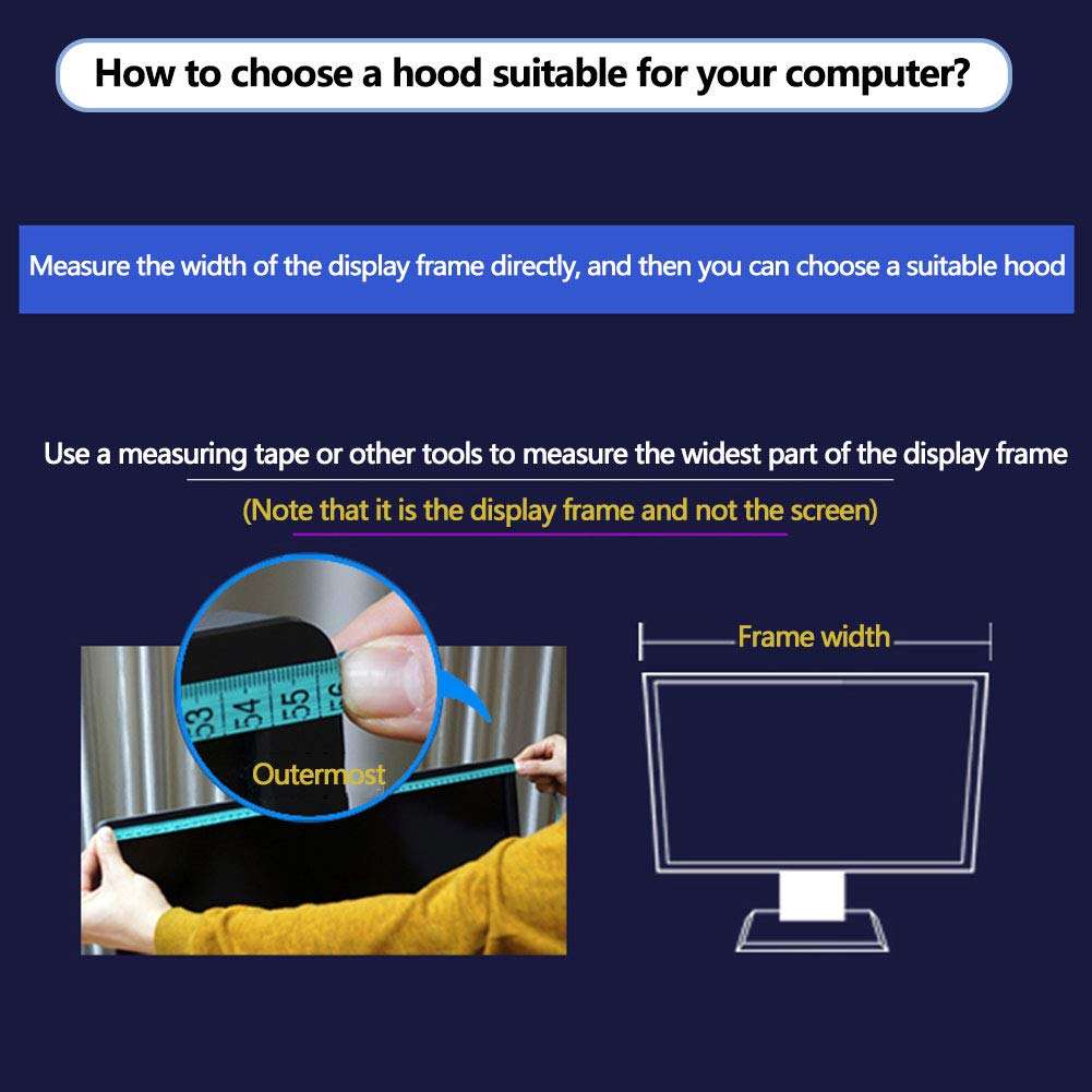 MNSSRN 27-Inch Computer Screen Hood, Anti-Stray Light and Anti-Peeping Eye Protection Baffle, Suitable for Apple iMac/Imacpro Model Computers, Suitable for Frame Width 65CM,Gray 4