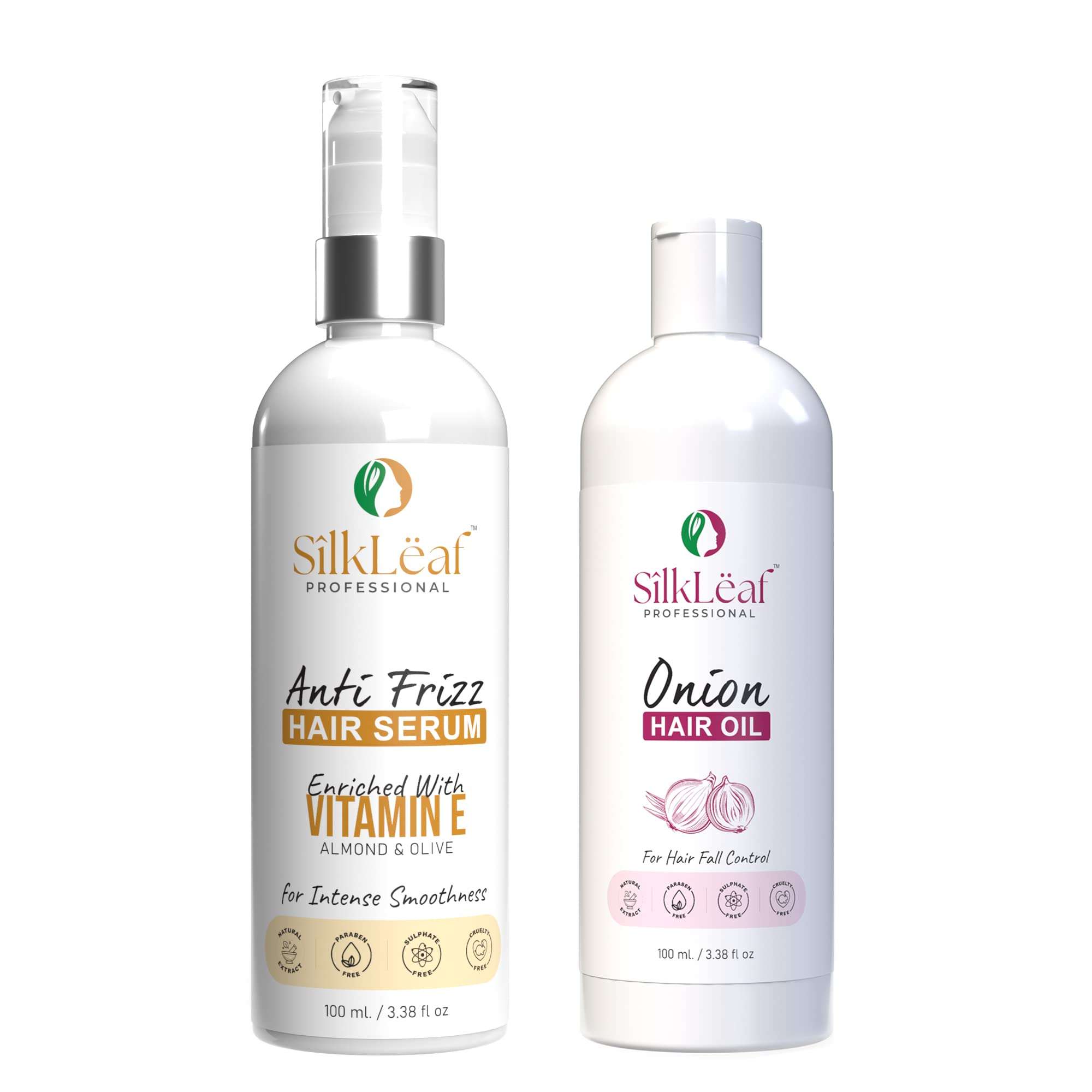 Silk Leaf Professional | Hair Oil & Hair Serum | Natural Extract | Parabeen Free | Sulphate Free | Cruelty Free - 100ml+100ml Pack Of 2 1