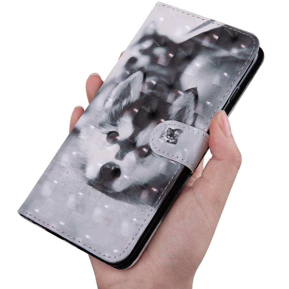 QIVSTARS Samsung Galaxy S8 Preium Cute 3D PU Leather Phone Case Luxury Wallet Protector Magnetic Folio Flip Protective Phone case for Samsung Galaxy S8 Roar Wolf BX 6