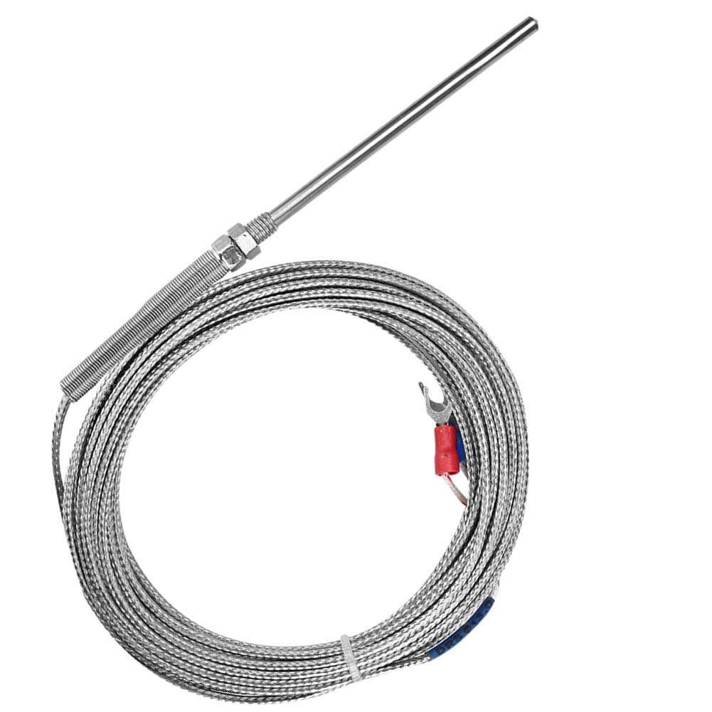 M8 Thread Type K Thermocouple 50mm Probe Temperature Sensor Wire 0-400℃ (5 m) 1