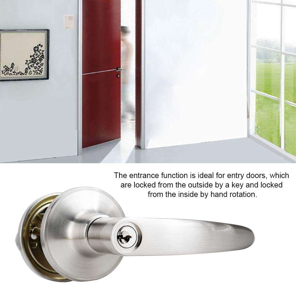 70 Entrance Passage Privacy Lock, Entry Door Lever Lock, for Any Old and New Door, Compact Size/Typical Cylindrical Body 5