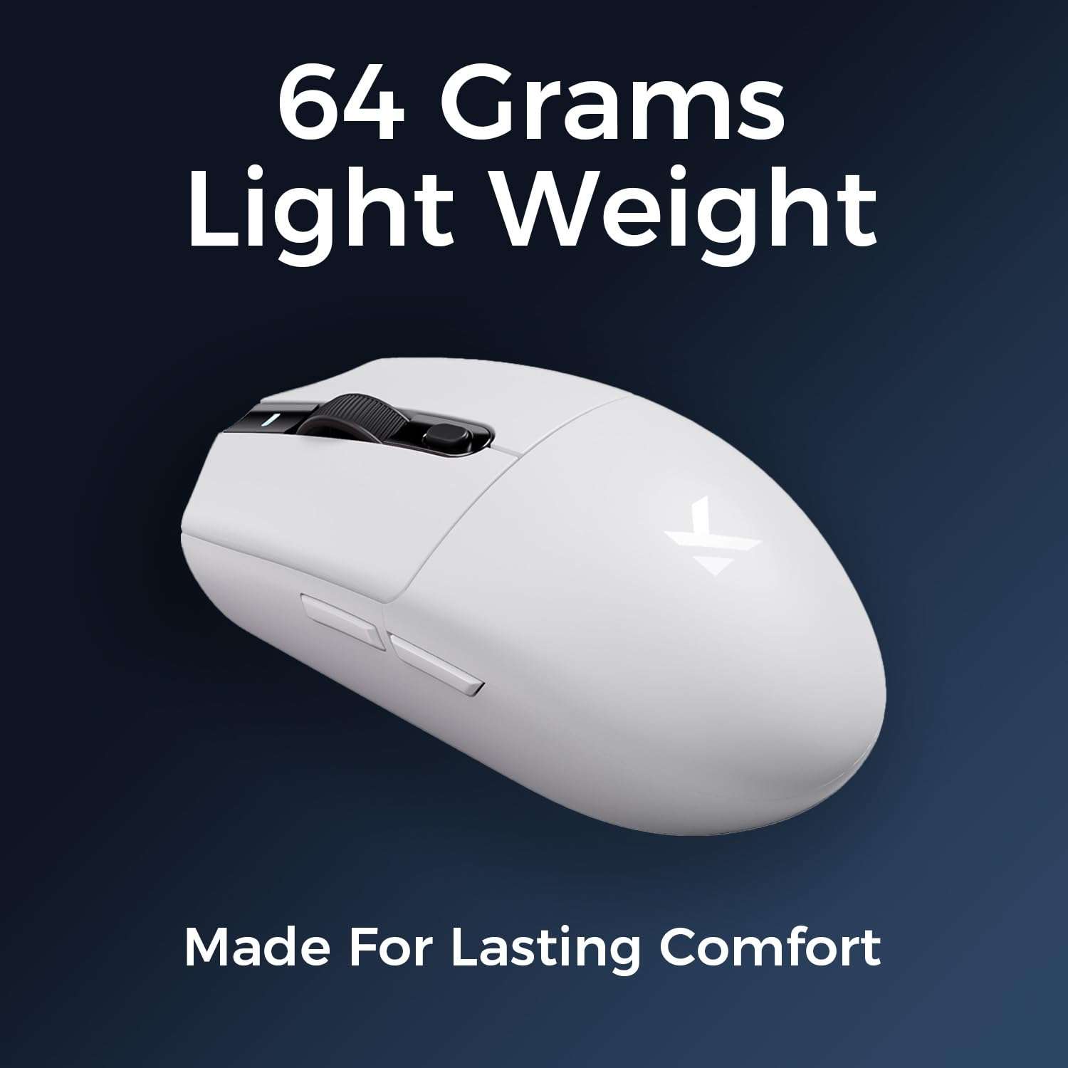 MCHOSE G3 Wireless Gaming Mouse, Symmetrical, PAW3311, 12K DPI, Tri-Mode Connection, Wireless/Wired 1K Polling, 64g Weight, 130 Hours Battery Life (G3, White) 6