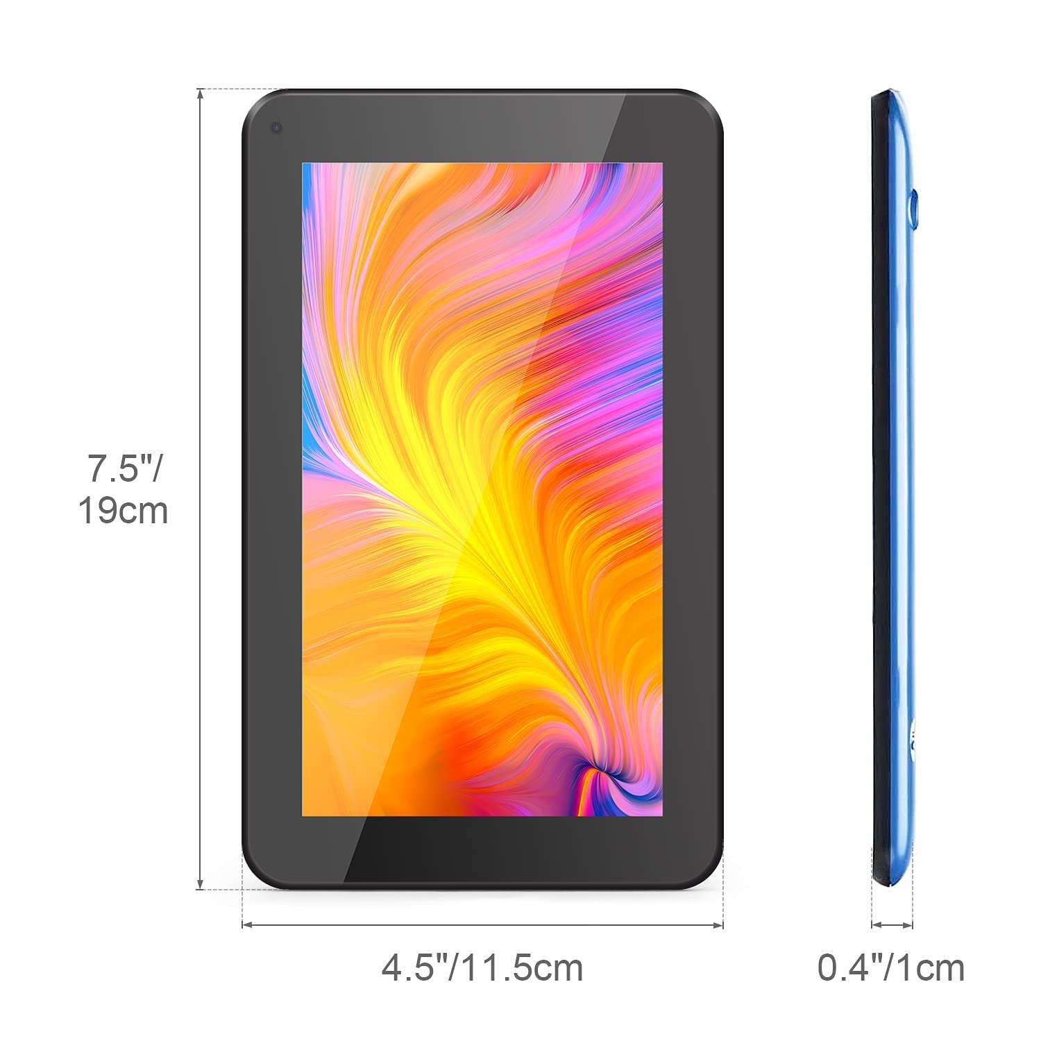 Haehne 7 inch Tablet, Android 6.0, Quad Core Processor, 1G RAM 16GB Storage,7" HD Display, Dual Camera, FM, WiFi Only, Bluetooth, Blue 3