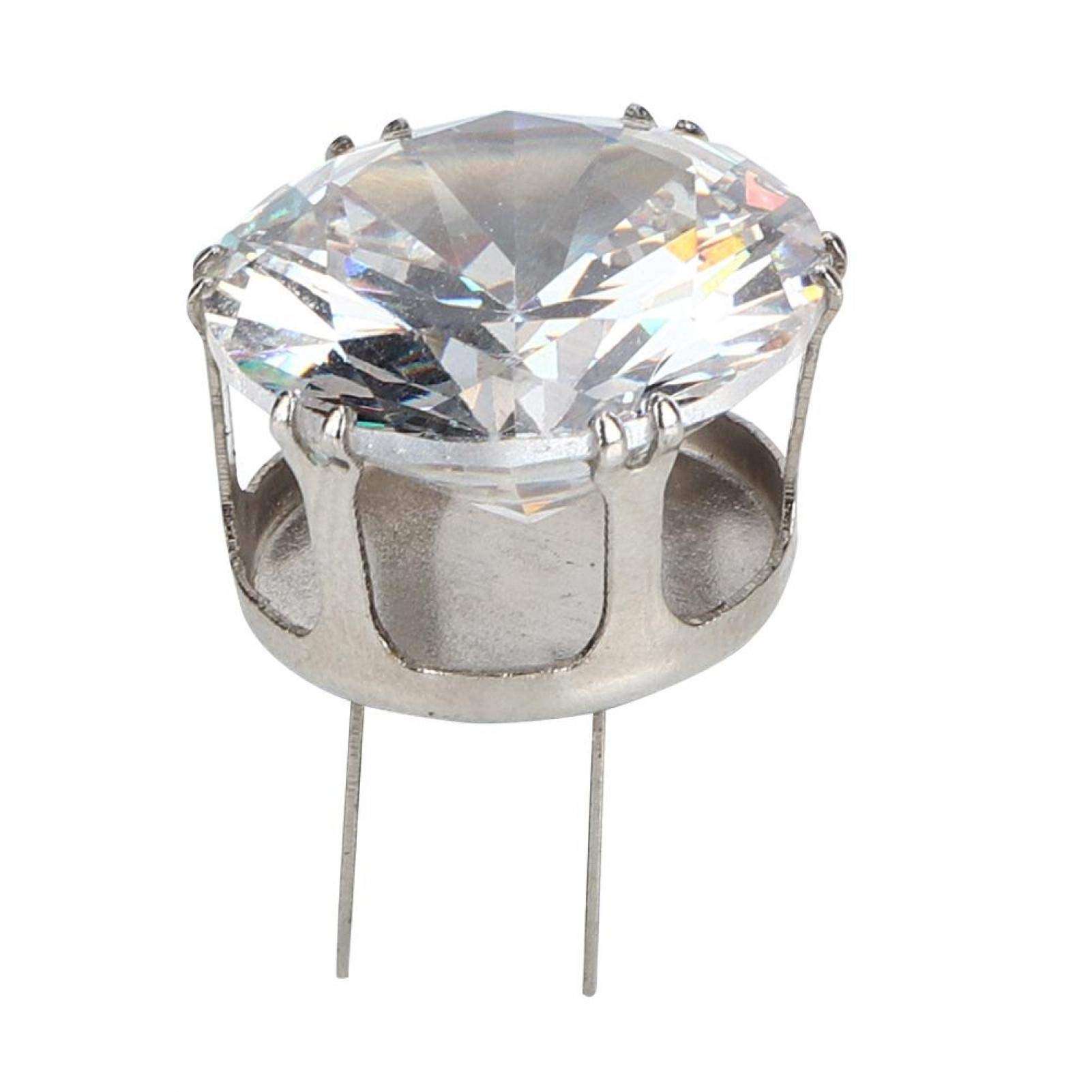 Zircon Strass, Crystal Decorative Zircon Buckle, Zircon Metal Buckle Silver 100% Brand New, for Decoration Clothes Shoes for Appreciation Dresses(Silver) 2