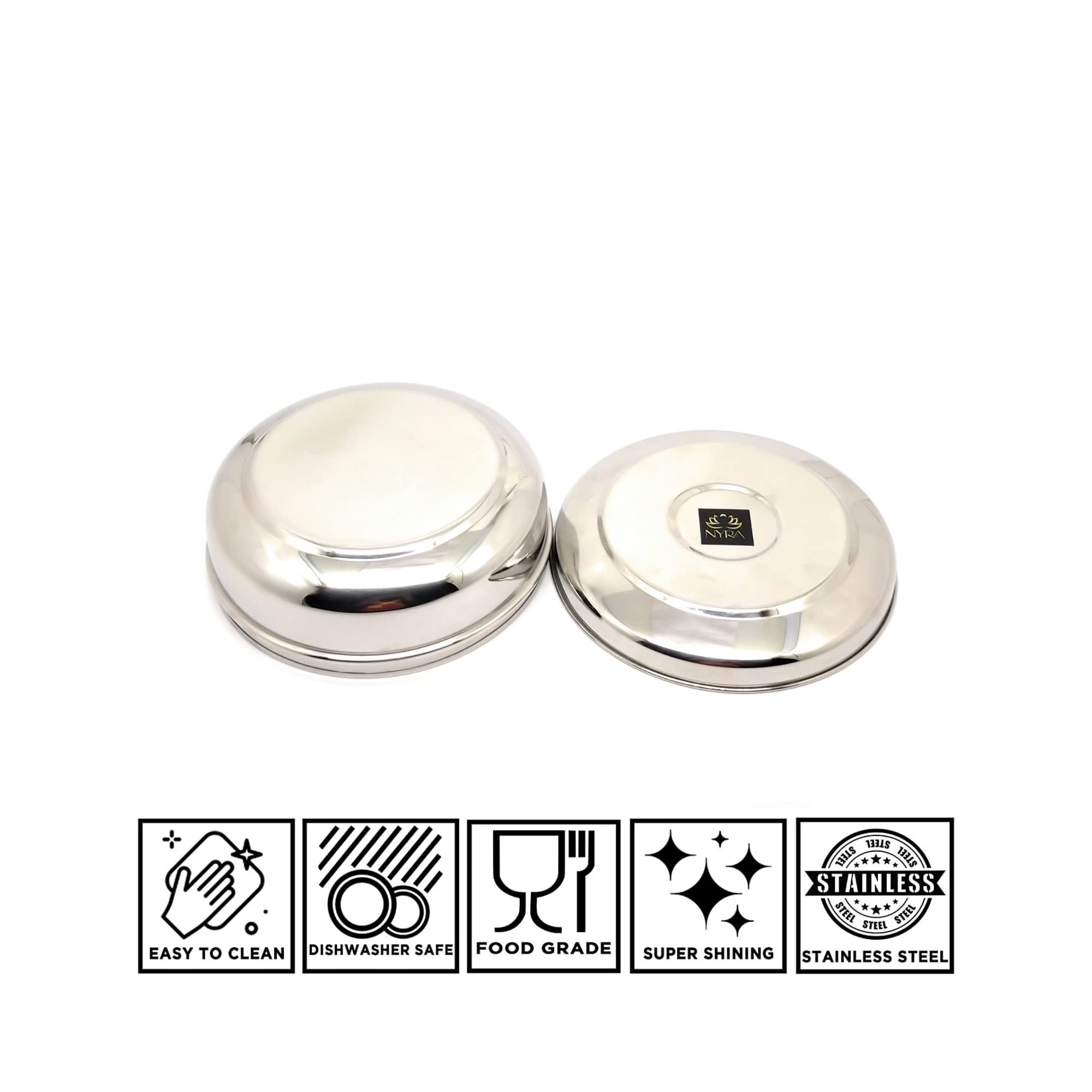 Nyra® Stainless Steel Box for Chapati Dabba Round Canisters/ Puri Dabba /Kitchen Storage Containers, Silver (1.3, Round, 1, Stainless Steel Round Storage Container) 5