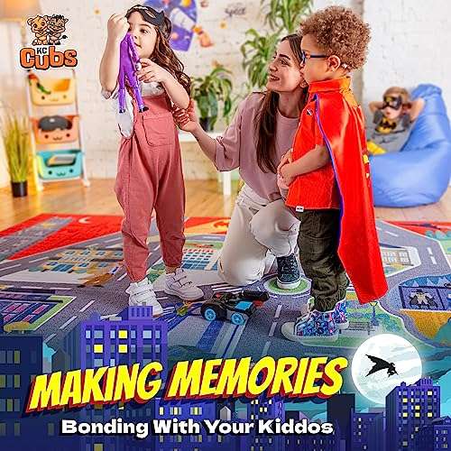 KC Cubs | Batman Gotham City™ Road Map Educational Learning & Game Area Rug Carpet for Kids and Children Bedrooms and Playroom 6