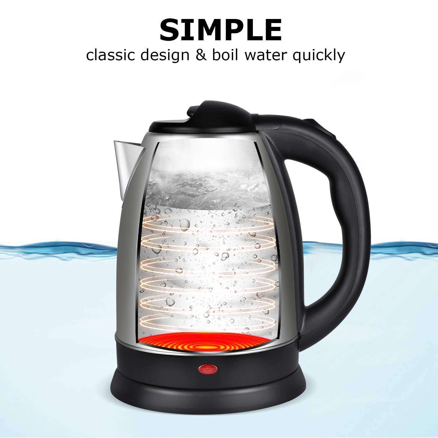 Hot Water Scarlett Electric Kettle 2 Liter Multipurpose Large Size Tea Coffee Maker Water Boiler with Handle 5