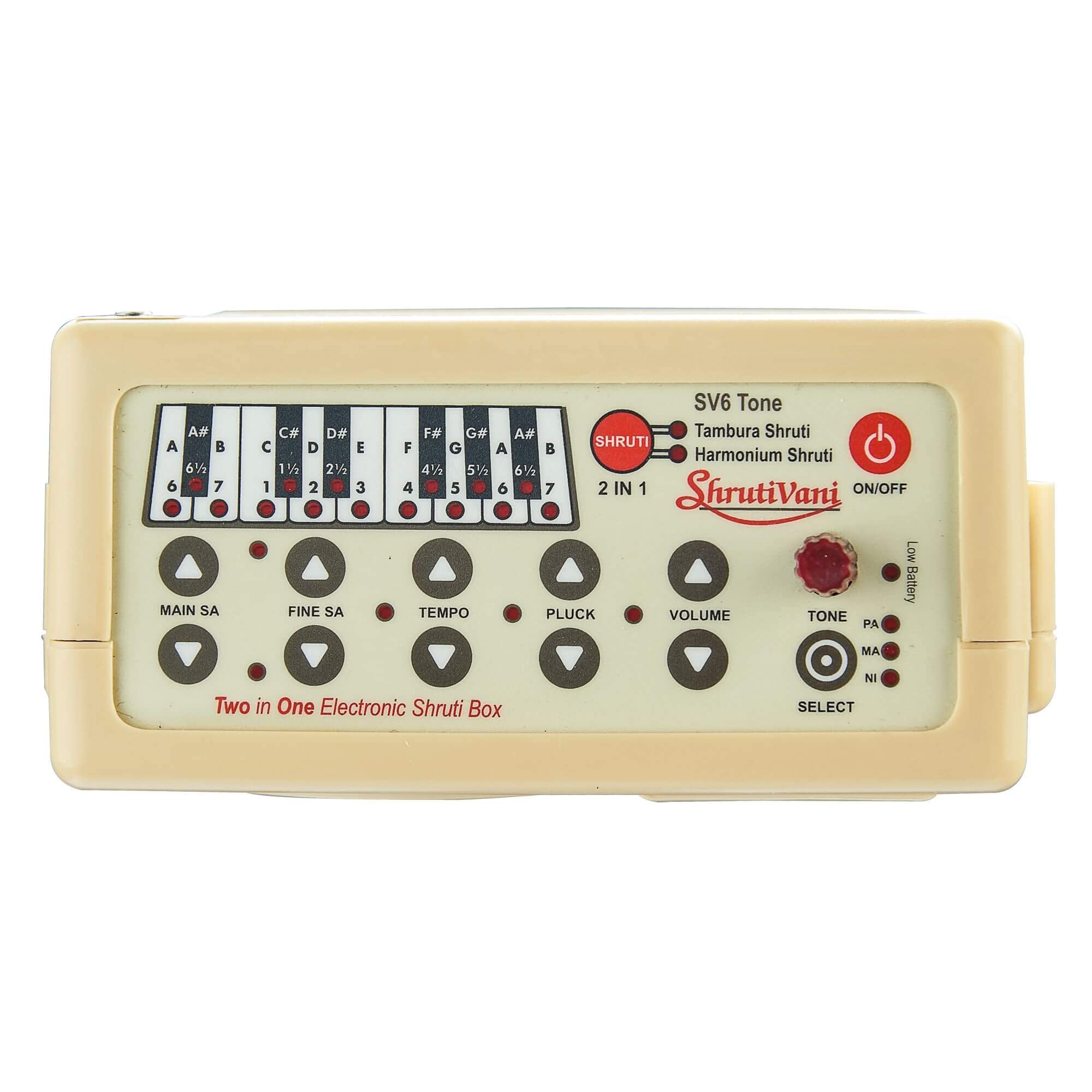 Shrutivani 2-in-1 Carnatic Electronic Shruti Box. Tanpura + Harmonium (Sruthi Petti Musical Instrument) (Beige Colour) 5