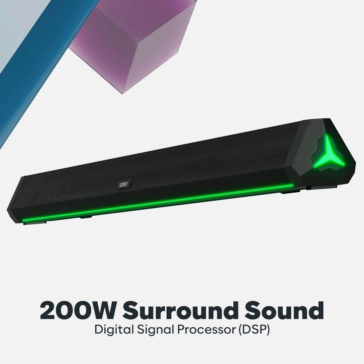 GOVO GOSURROUND 900 | 200W Soundbar | 2.1 Channel Home Theatre | Deep Bass from 6.5” Subwoofer | BT v5.3, HDMI, AUX, USB Connectivity | 4 EQ Modes | Sleek Remote & LED Lights+Display (Platinum Black) 3