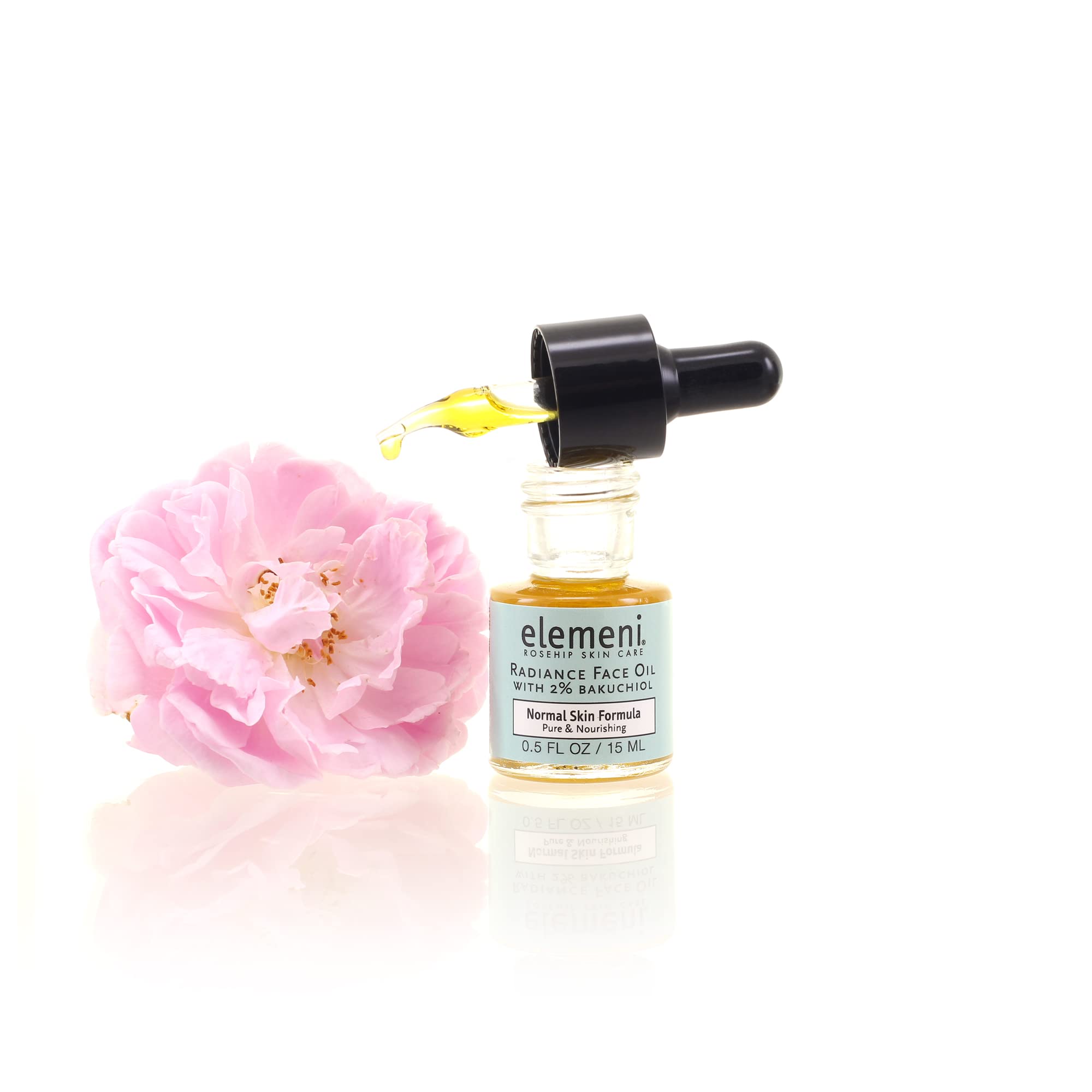 elemeni Radiance Face Oil for Normal Complexion, 0.5 fl oz, Authentic Rosehip Seed Oil Refines Fine Lines & Wrinkles with Natural Source Retinoic Acid, Pure Bulgarian Rose, Organic, Anti-Aging, Vegan 3