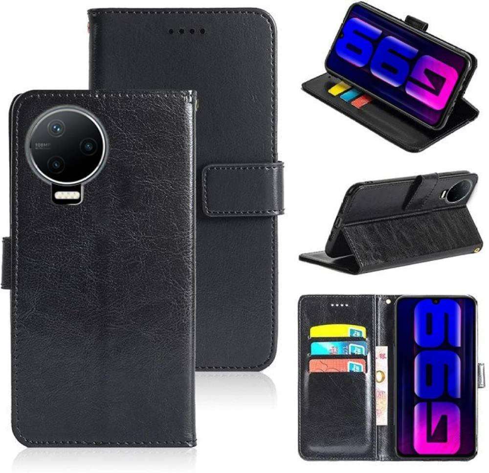 Frazil Vintage Leather Finish Flip Cover for Infinix Note 12 Pro, Infinix Note 12 Pro 4G | Inside Pockets & Inbuilt Stand | Wallet Style Back Case | Magnet Closure (Black) 1