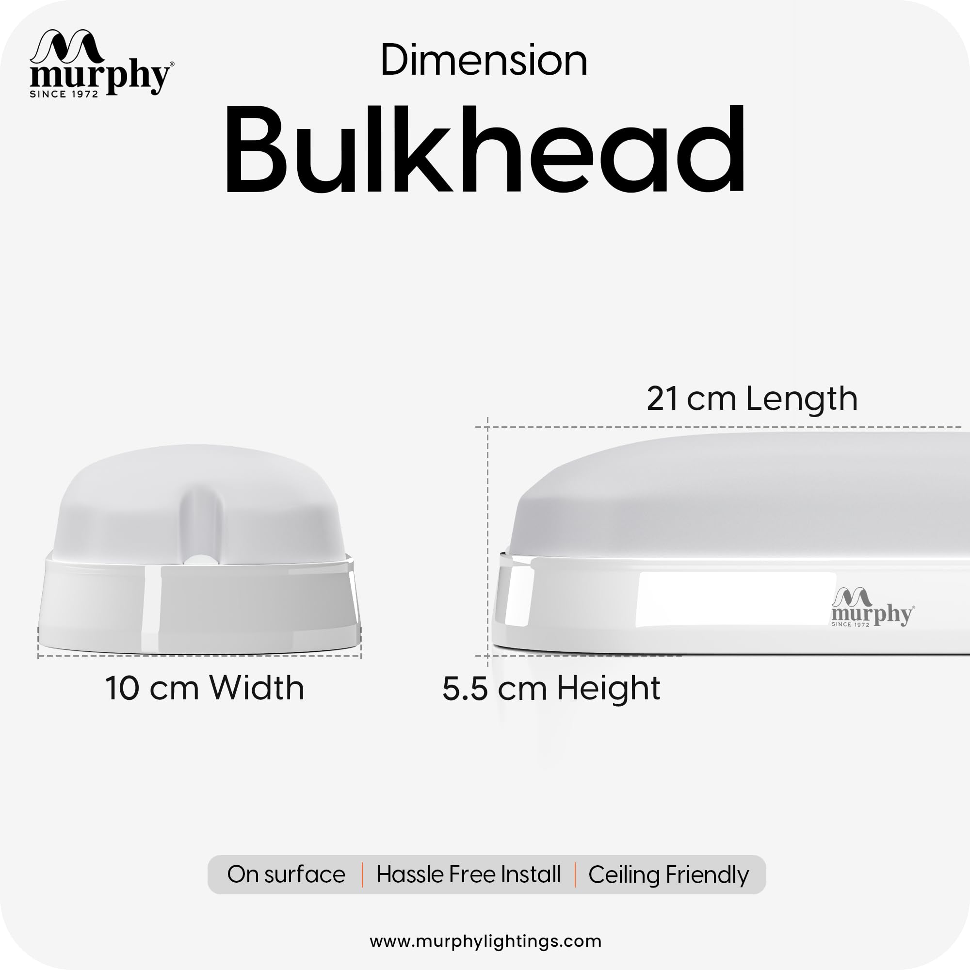 Murphy 20W LED Oval Shape Bulkhead Wall Lamp | IP66 Waterproof Outdoor Light for Gardens, Porches & Bathrooms | Cool White, Pack of 2 | 2-Year Warranty 5