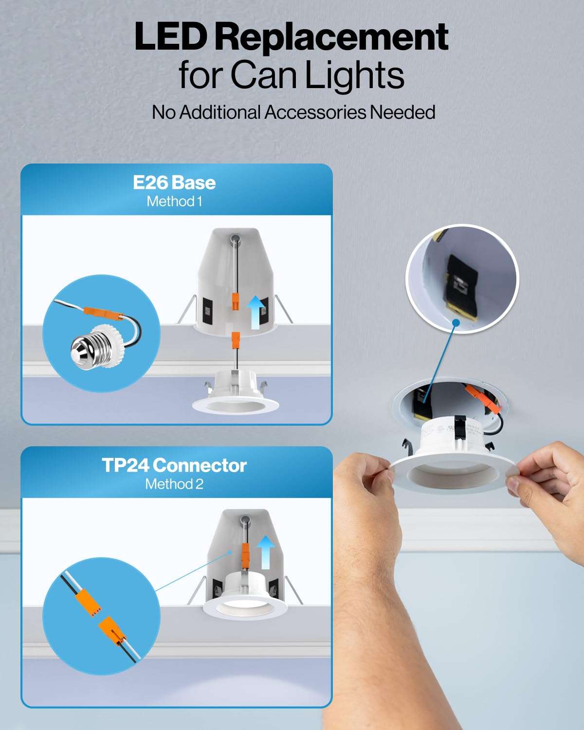 Sunco 6 Pack Retrofit LED Recessed Lighting 6 Inch, 2700K Soft White, Dimmable Can Lights, Baffle Trim, 13W=75W, 965 LM, Damp Rated. 5