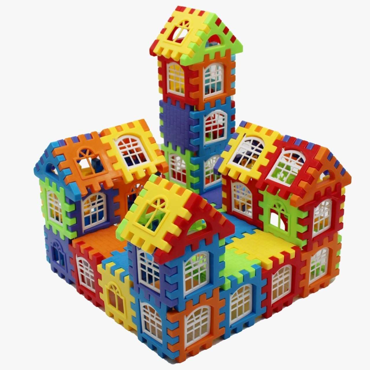 100 Pcs Happy House Building Blocks Learning/Educational Puzzle Toy for Kids 4