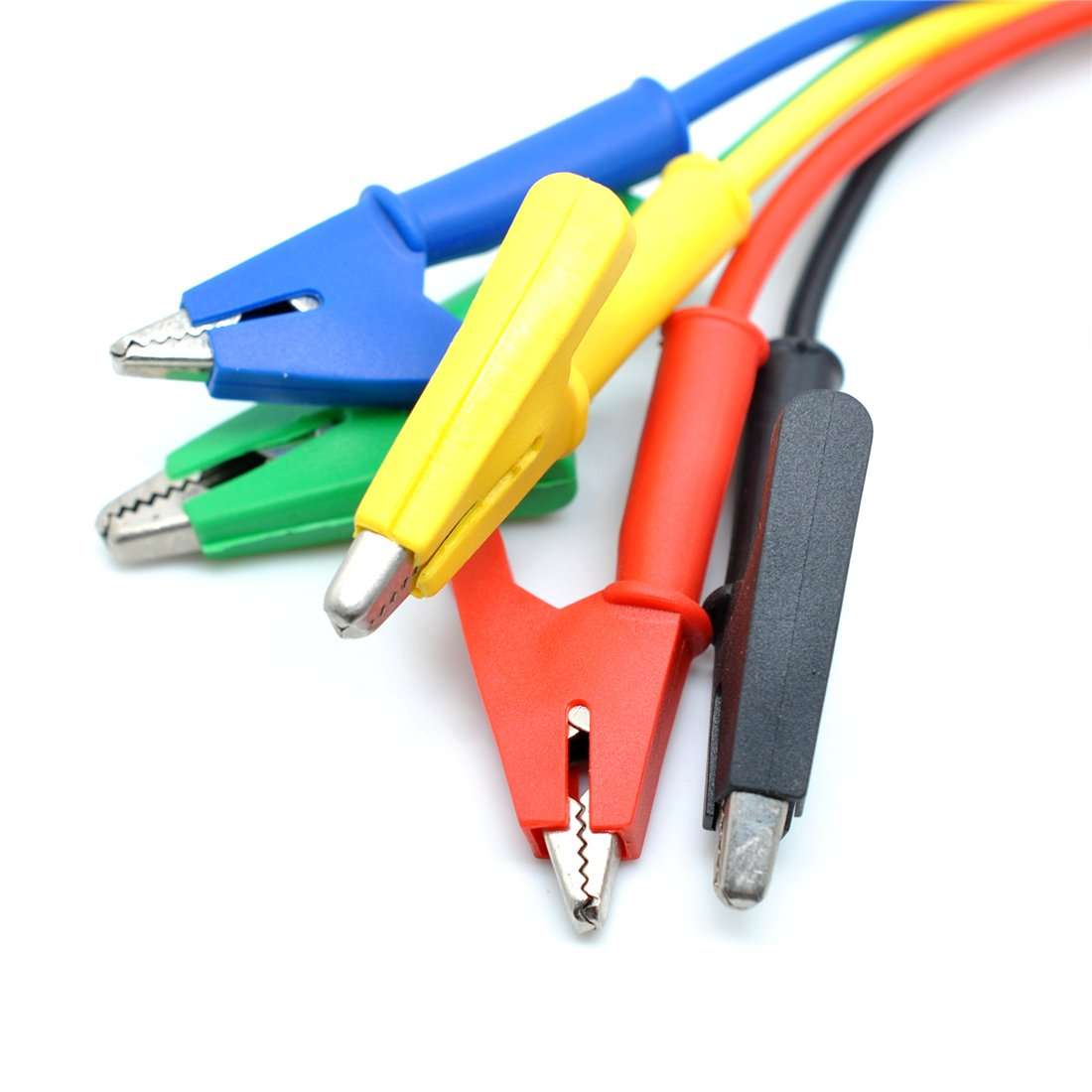 Oiyagai 5 Colors 4mm Alligator Clip Test Leads, 1M Dual End, 15A 1000V Multimeter Test Wires for Lab, Electrical Projects, DIY Electronics 2
