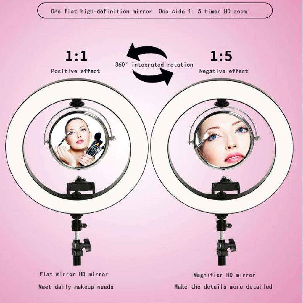 QAZWC-A1 14'' Selfie Ring Light with Tripod Stand and Phone Holder LED Circle Lights Halo Lighting for Make Up, Live Photo,Photography,Vlogging Video 4
