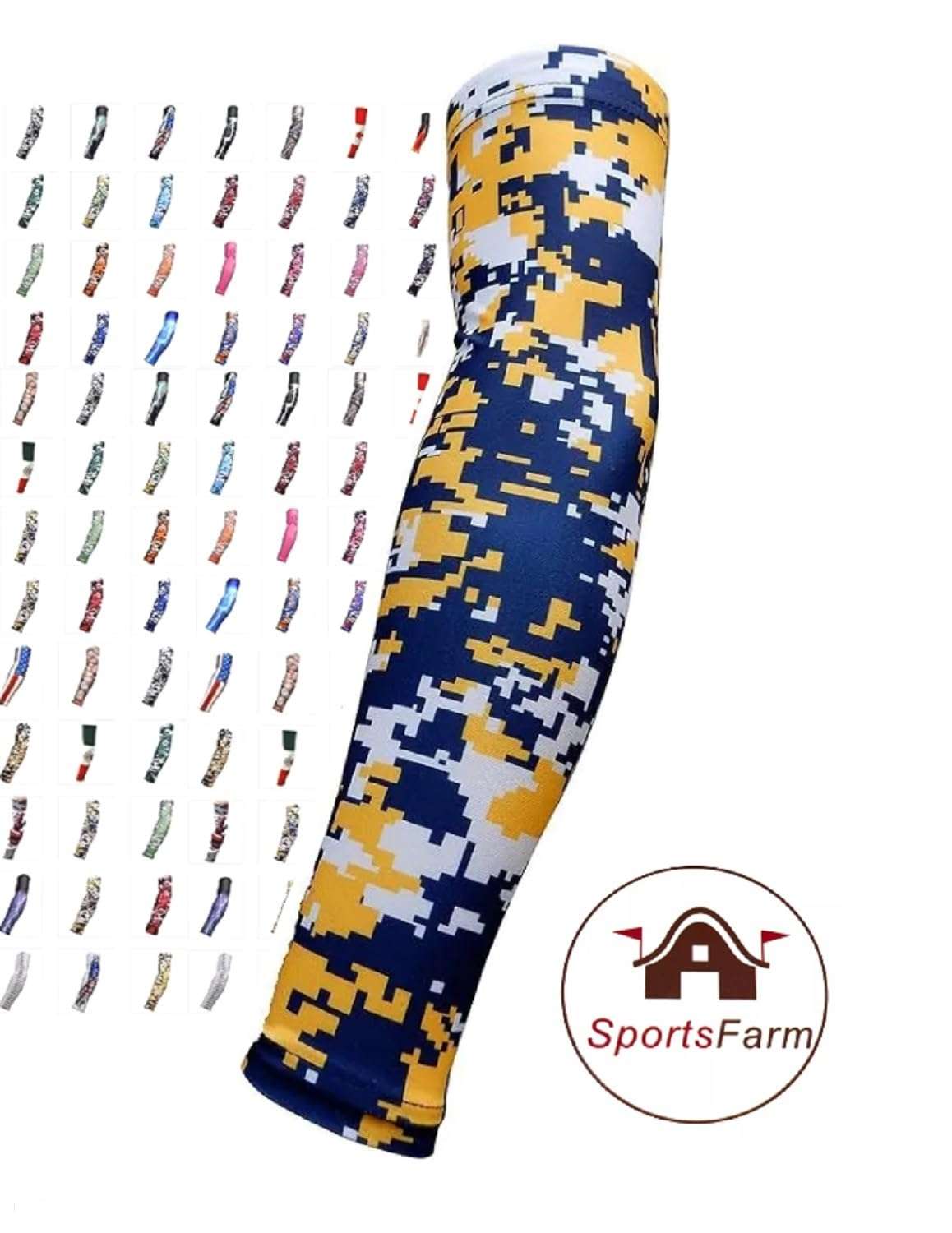 Sports Farm 2 Tone - Custom Moisture Wicking Compression Arm Sleeve - Choose Your Number or Initials (Adult Small, Black & Red) 5