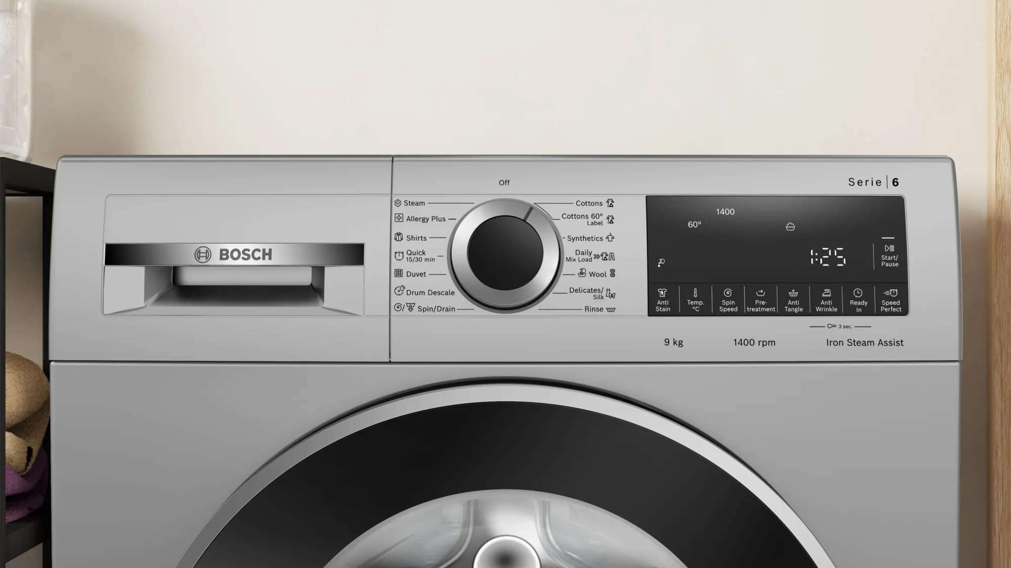 Bosch 9KG 5 Star Series 6 Fully-Automatic Front Loading Washing Machine (WGA244ZSIN Silver, AI active water plus, In-Built Heater) 4