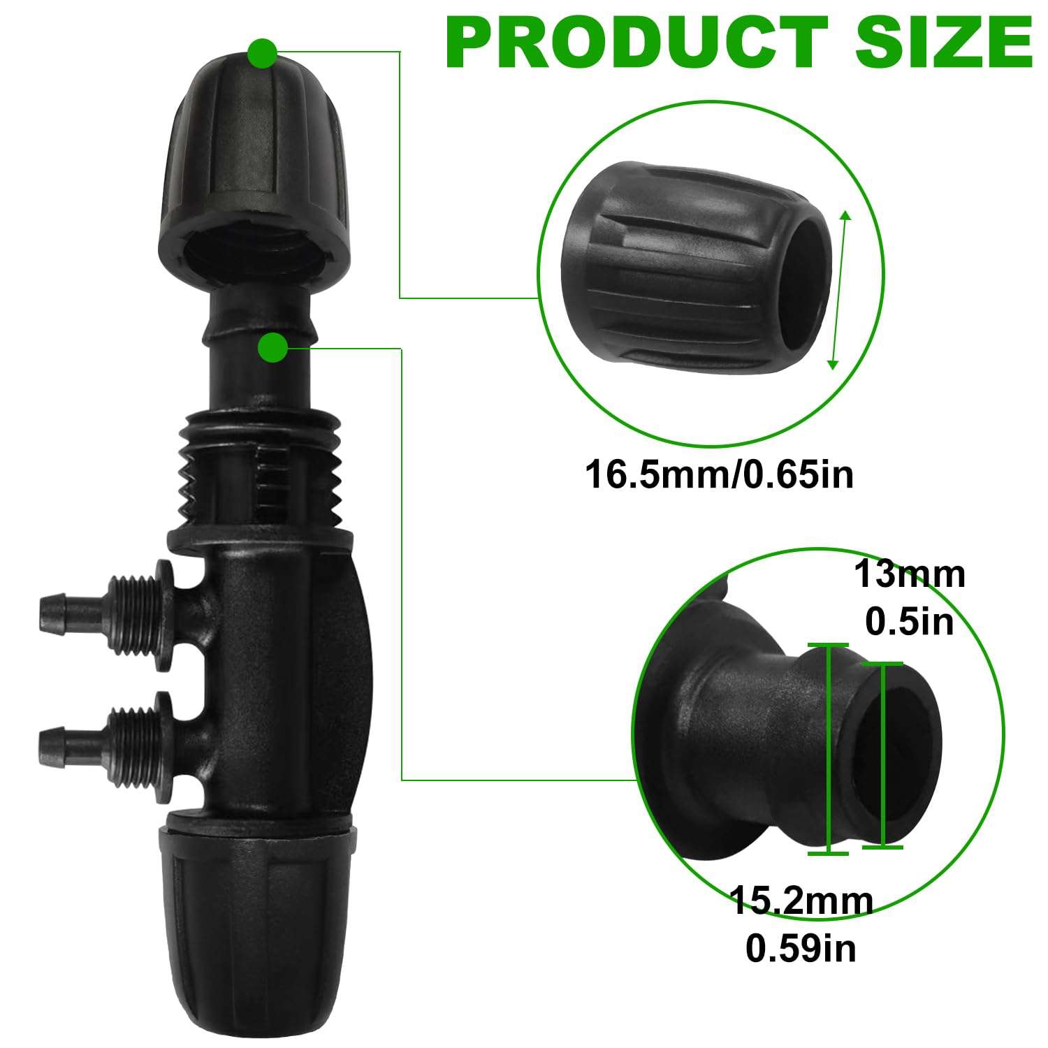 20 Pcs 1/2 Inch to1/4 Inch Drip Irrigation Tubing Fittings,Irrigation Hose Connectors,Lock Barbed Tee 4 Way for Lawn Plant Garden Watering System,Drip Irrigation System (1/2'' ID x 0.60''-0.63'' OD) 5