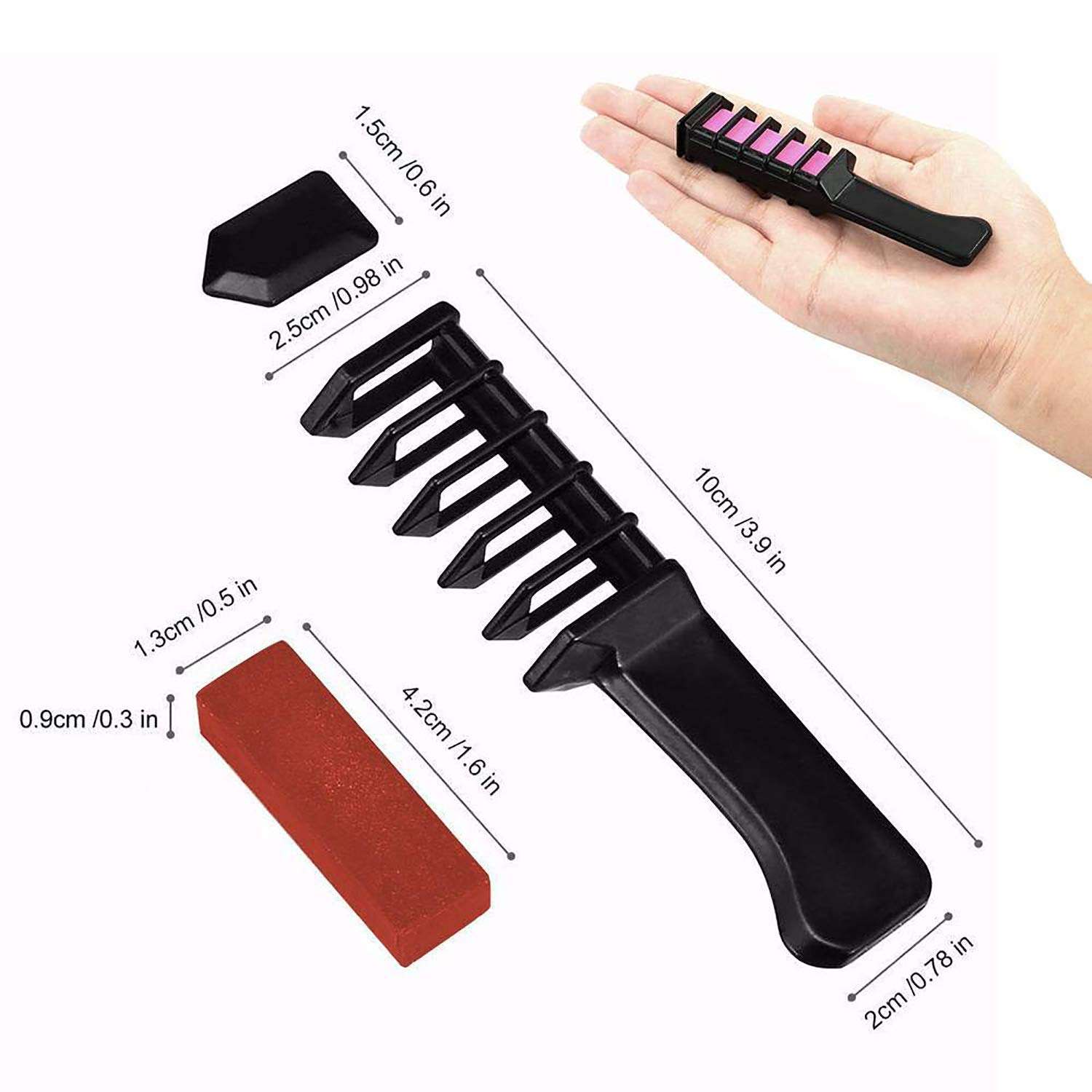 AASA Disposable dye Hair comb Temporary Hair Color for Regular Use Multicolor Set of 2Pcs 4