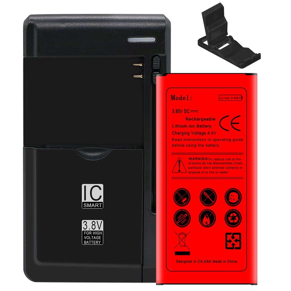 SodaPop Large Power 3700mAh Substitutable Battery Intelligent Universal Dock Wall USB/AC Charger Folding Bracket Compatible with Samsung Galaxy J7 Sky Pro S727VL Cellphone 1