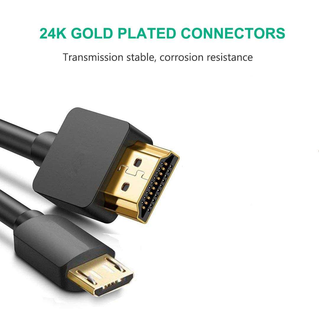 HDMI to Micro USB Cable, 1.5M/ 5ft HDMI Male to Micro USB Male Data Charging Cord Converter Connector Cable 3