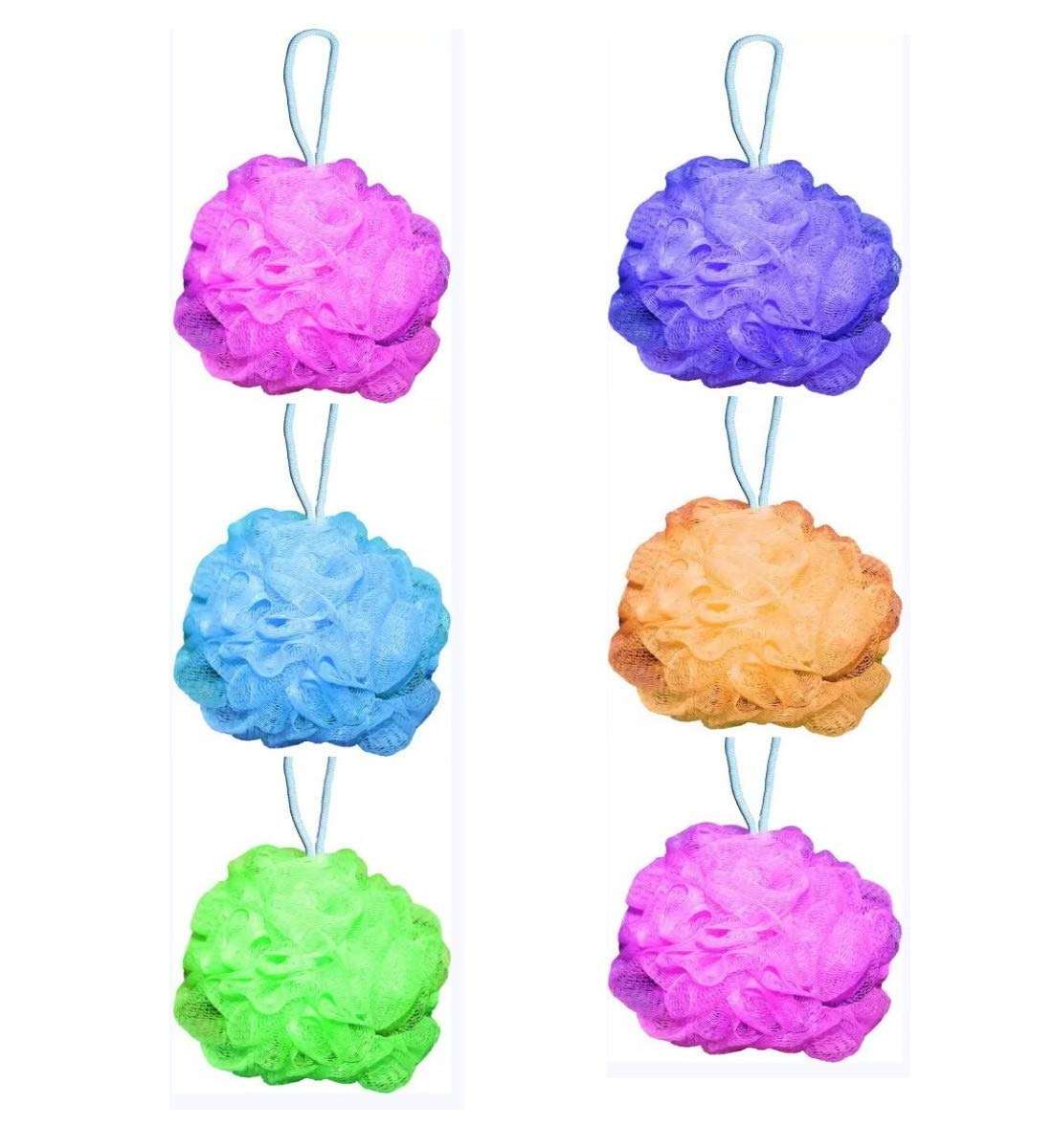 BoldnYoung Bath Shower Soft Loofah Sponge, Multicolour (Pack of 6) 1