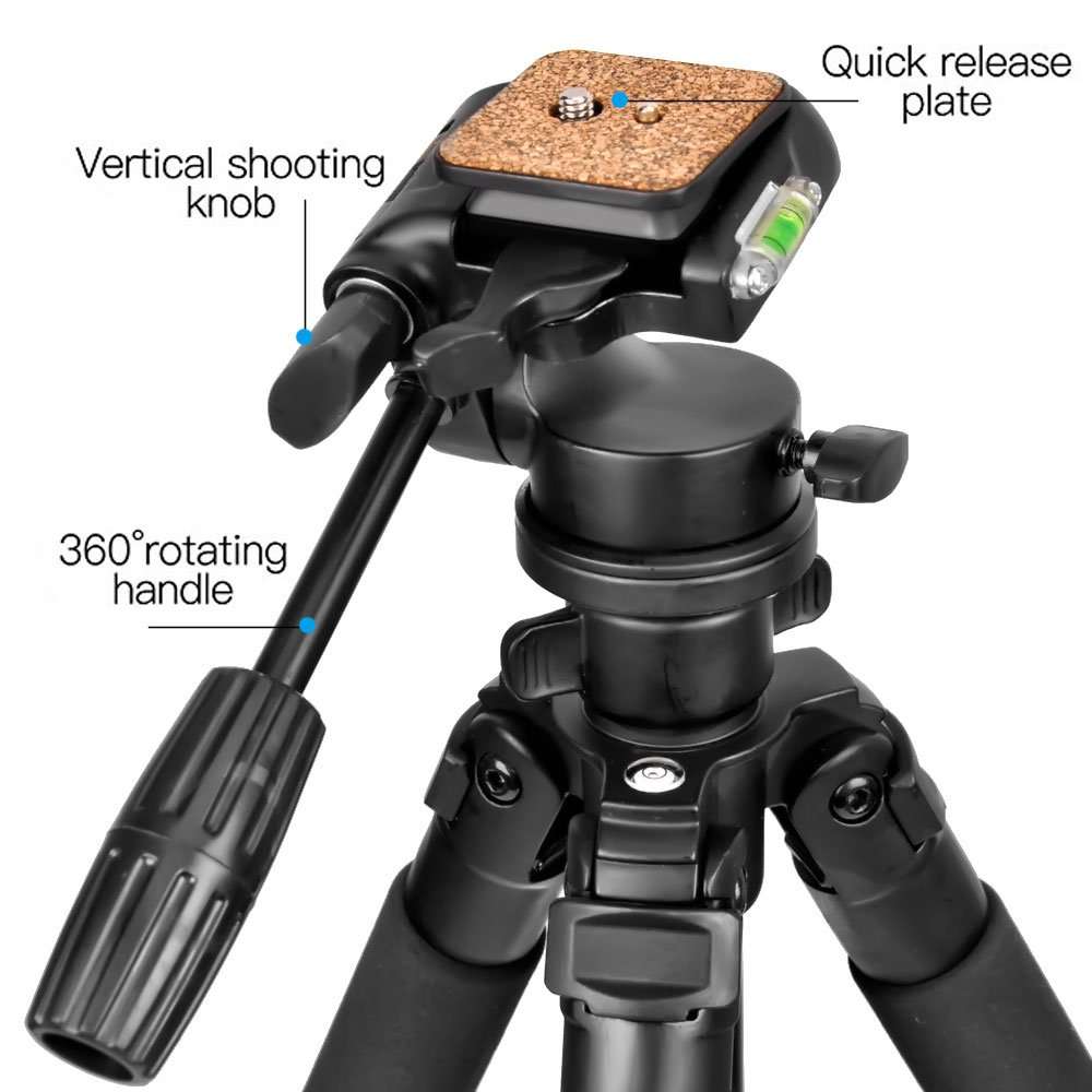 Gosky Tripod -Travel Portable Tripod for Spotting scopes, Binoculars, camcorders, or SLR Cameras (Pro Tripod (61-inch)) 3