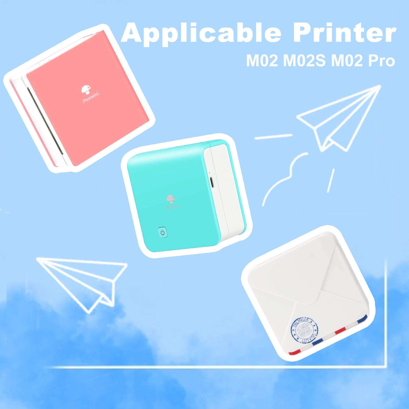 Phomemo Clear Paper for M02 M02 Pro M02S M03, Transparent, Original, Adhesive, Thermal Printer Paper, Glossy Sticker Paper, for Pocket Printer, 53mm x 3.5m, Diameter 30mm, 3-Rolls 4