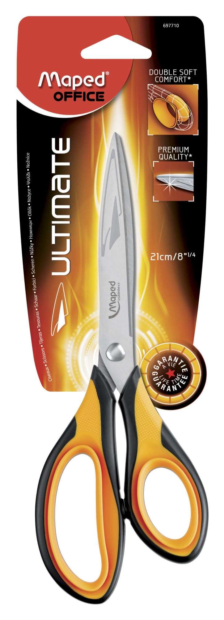 Maped - Ultimate Soft Grip Scissors 8.25 Inch - Ambidextrous Handles - Stainless Steel Blades - Lifetime Guarantee 1