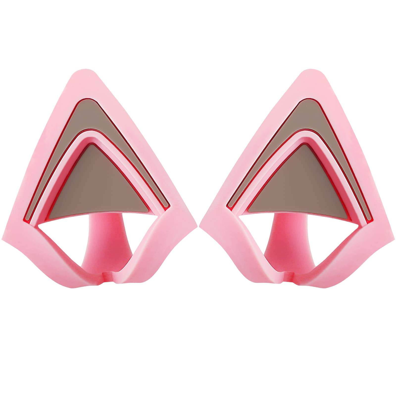 WeThinkeer Cat Ears for Headphones, Pink Cute Headset Cat Ears with Adjustable Straps, Fits Various Headphones, for Gamers, Streamers, and Cosplayers 1
