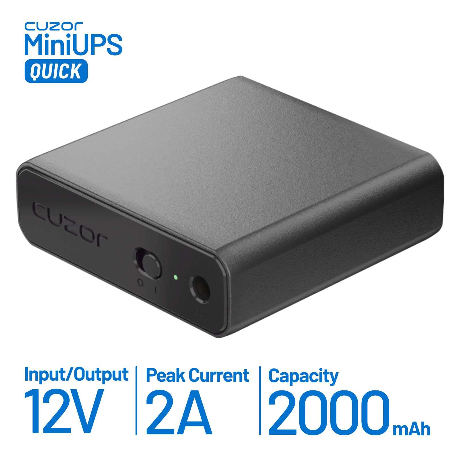 Cuzor 12V Mini ups Apartment Edition | Power Backup up to 2 Hours | Replaceable Battery | Ups for Wi-Fi Router and Modem | Ups for Router up to 2A | ups for uninterrupted wi-fi 2