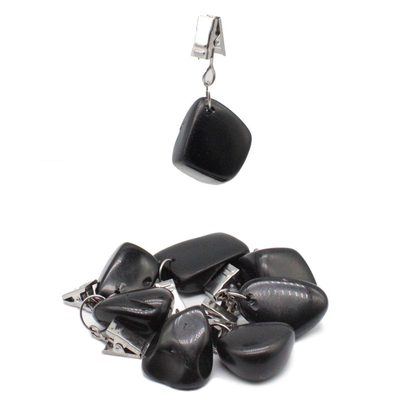 YULAO DA Shower Curtain Weights,Tablecloth Weights,Add Weight for Curtain Bottom Indoor/Outdoor, Stainless Steel Clip with Natural Crystal Stone, Set of 8pcs(Obsidian) 1