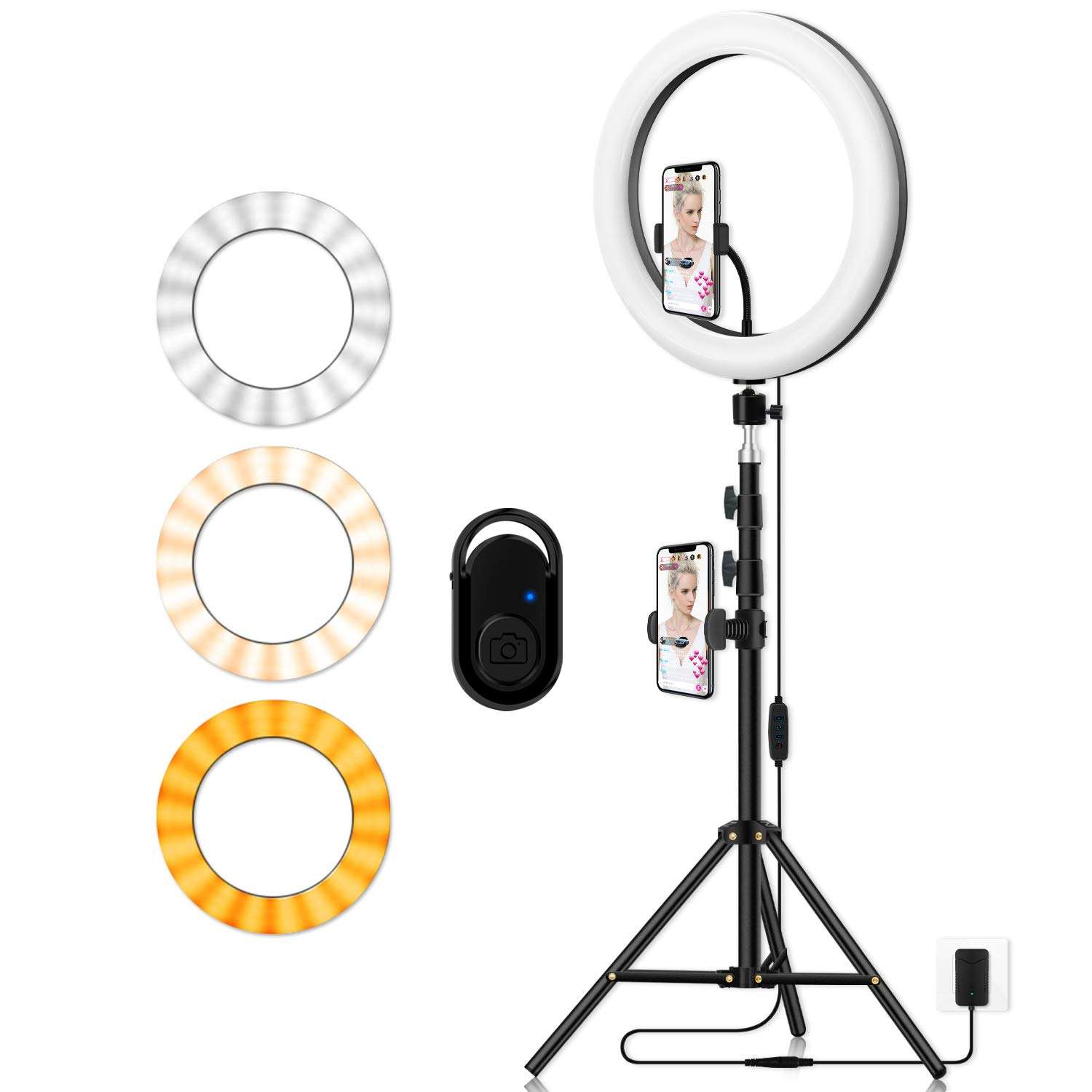 Photography Ring Light with Tripod Holder: Yingnuost 14-inch Dimmable LED Circle Lamp with Phone Holder & vlogging Camera Tripod Stand for Makeup | Streaming Live | YouTube TIK Tok Video Recording 1