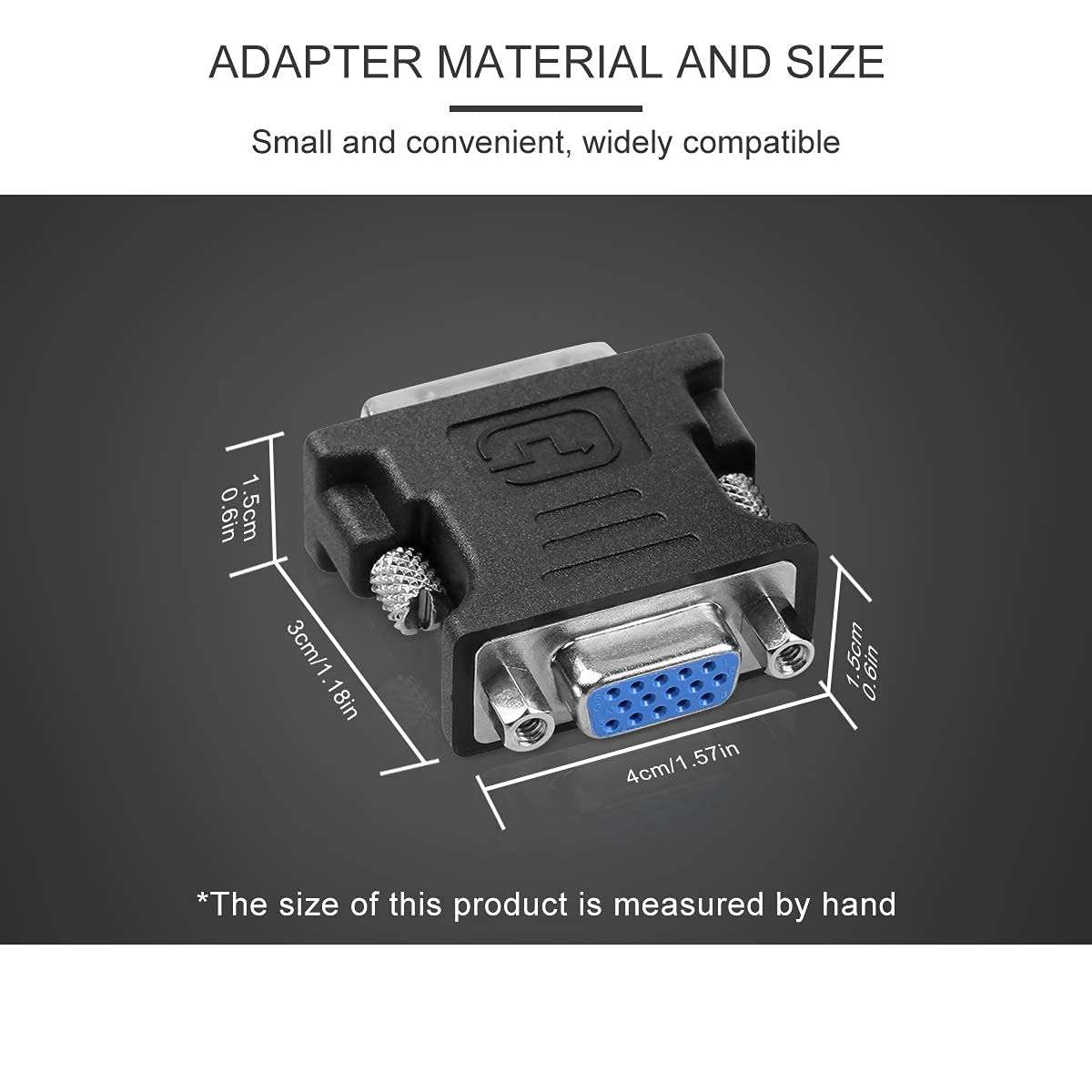 1080P DVI to VGA Adapter 2 Pack,Guamar DVI-I 24+5 to VGA Male to Female Converter Connector for Computer, Laptop,PC Host,Display Screen, Monitor and Projector 6