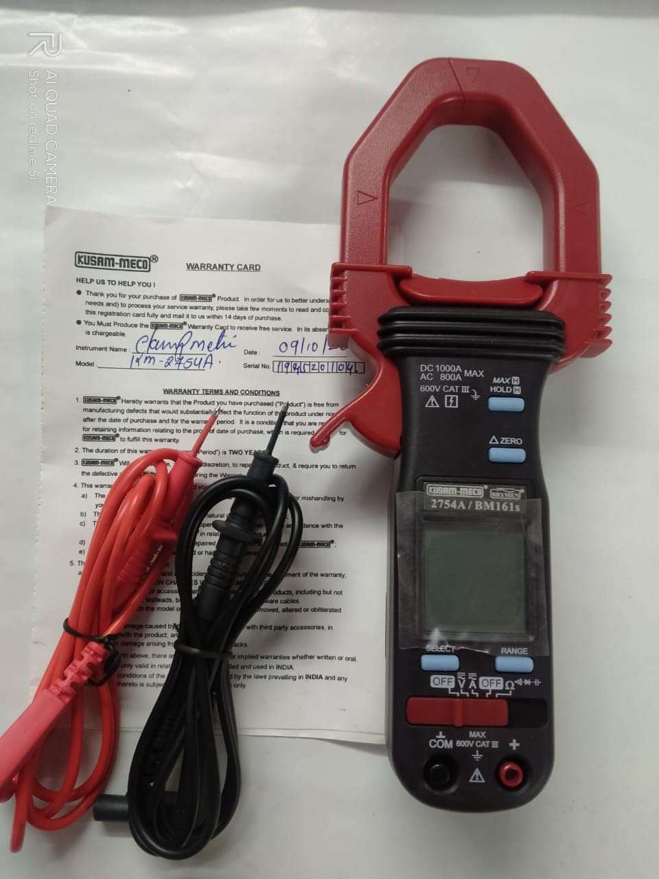 KUSAM MECO KM 2754 A-T - TRUE RMS SENSING 17 FUNCTION 30 RANGES 4