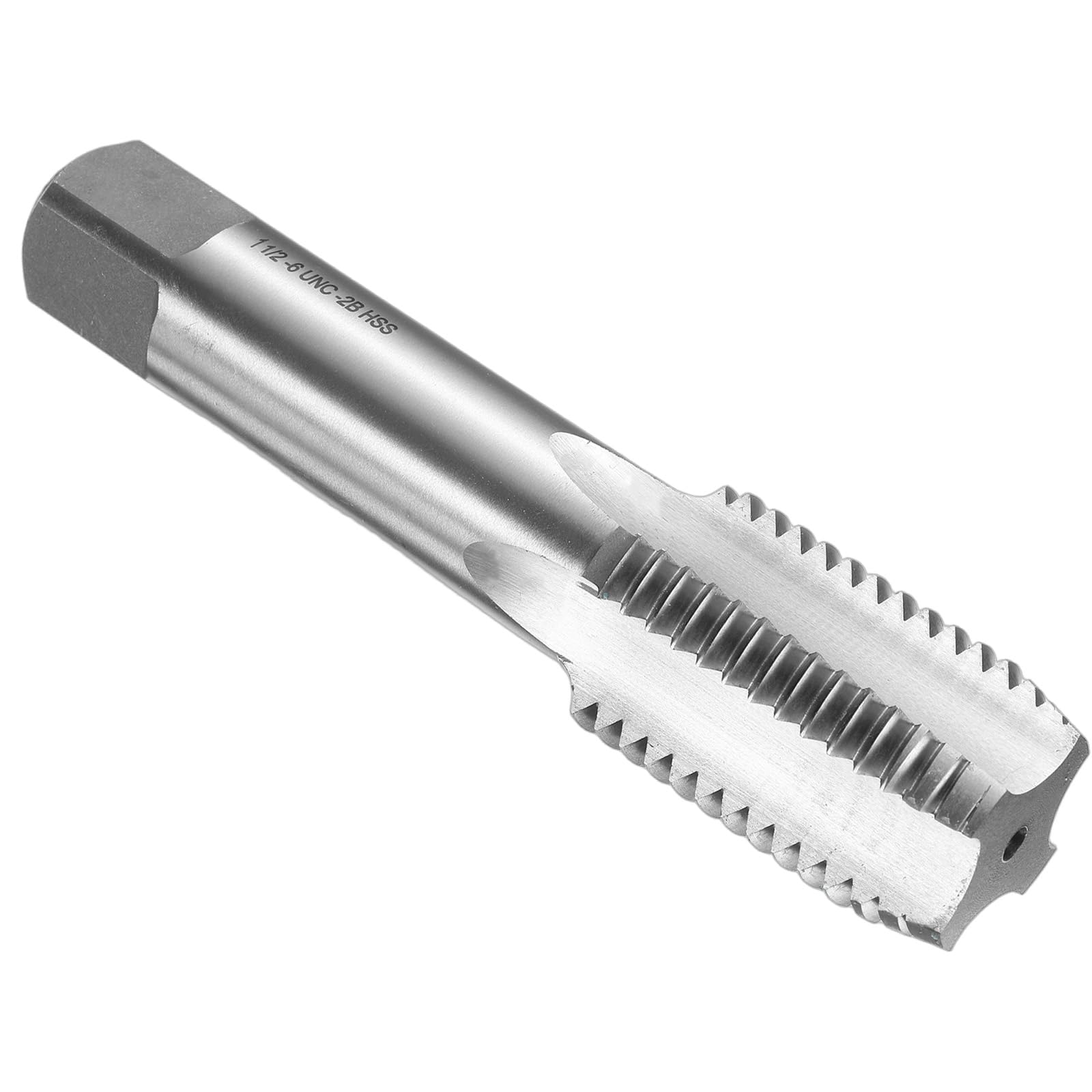 uxcell Hand Bottom Tap 1-1/2-6 UNC 2B Thread Bottoming Style Threading Taps High Speed Steel HSS6542 Straight Flutes Screw Tapping Tool