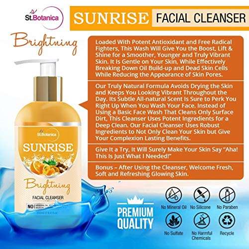 St.Botanica Sunrise Facial Cleanser (Brightening Face Wash with Sandalwood, Saffron, Orange, Turmeric, Neem) 200ml 4