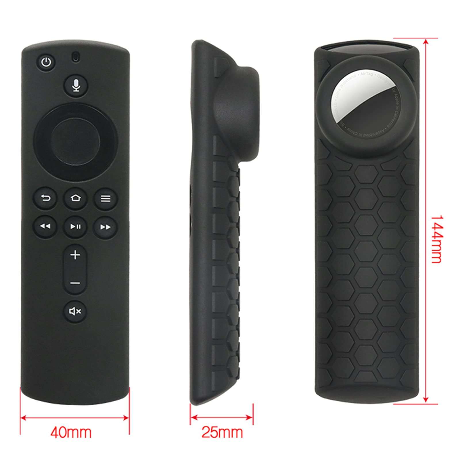 TV Stick 4k 2nd Remote Cover Case with Air tag Holder (Glow in The Dark) Compatible with TV Stick 2nd Gen, Tracker Cover for Tile Sticker 2020,Glow Green 3