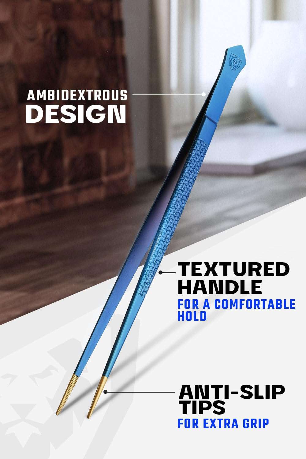 Dalstrong Chef Tweezers Professional Kitchen Tongs-10 high-precision Tweezer Tongs for Cooking - Stainless Steel Blue w/vTitanium Coating-BBQ, Plating, Multi-use 4