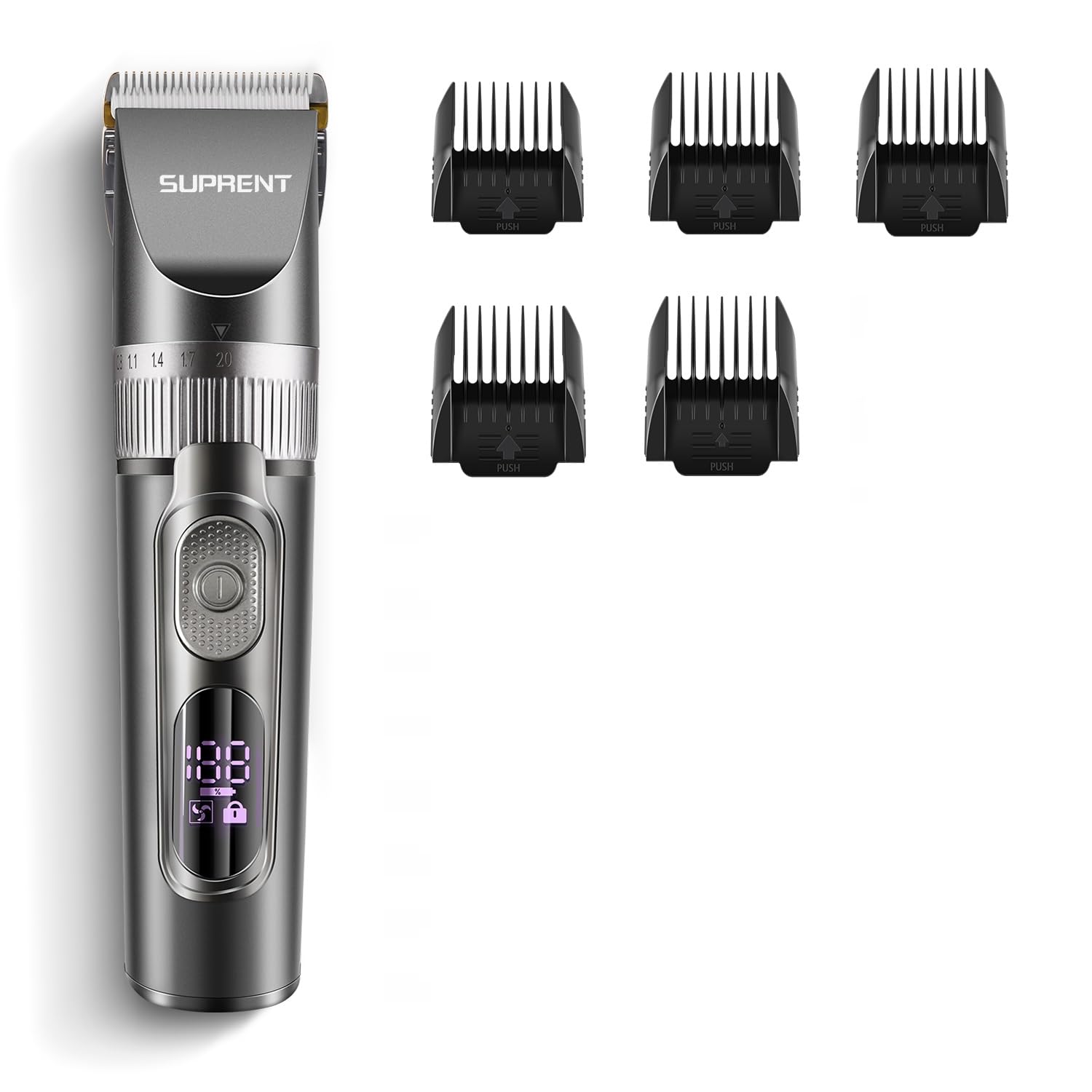 SUPRENT Professional Cordless Hair Clipper for Men - Sliver