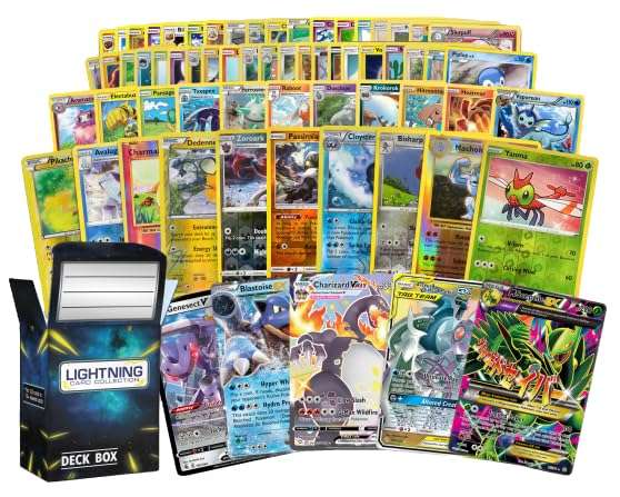 50 Pokemon Cards Plus 1 Ultra Rare Legendary Pokemon Card | Bundle with LCC Deck Box 1