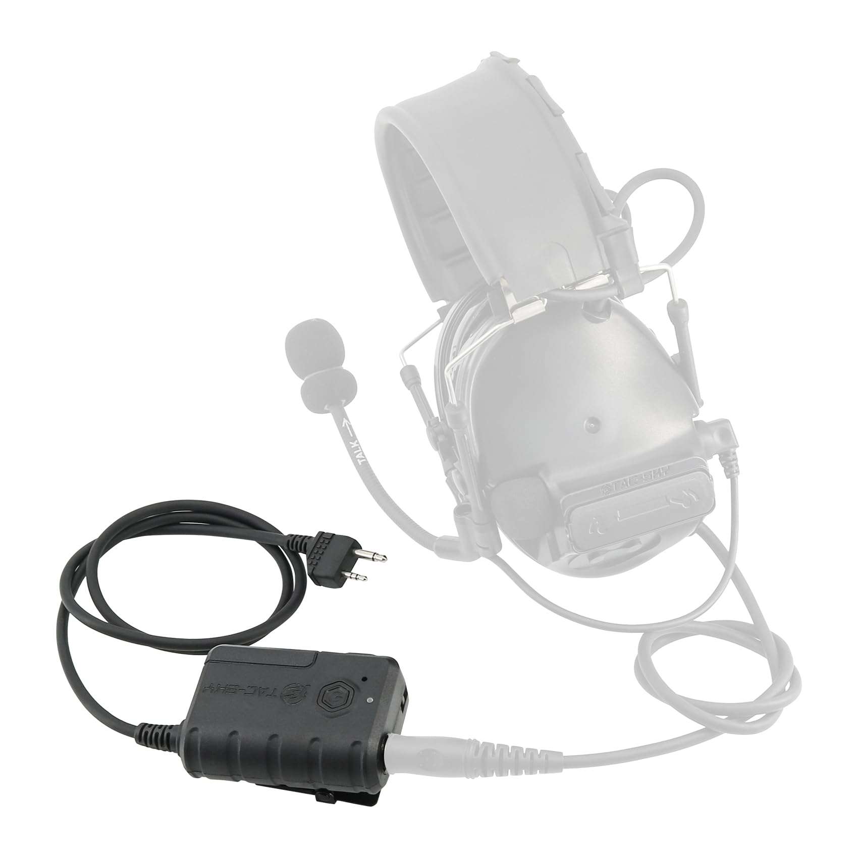 TACGZGJSM 2pin Extension Cable PTT for Midland Radio, 7.0mm Plug（Black） 1